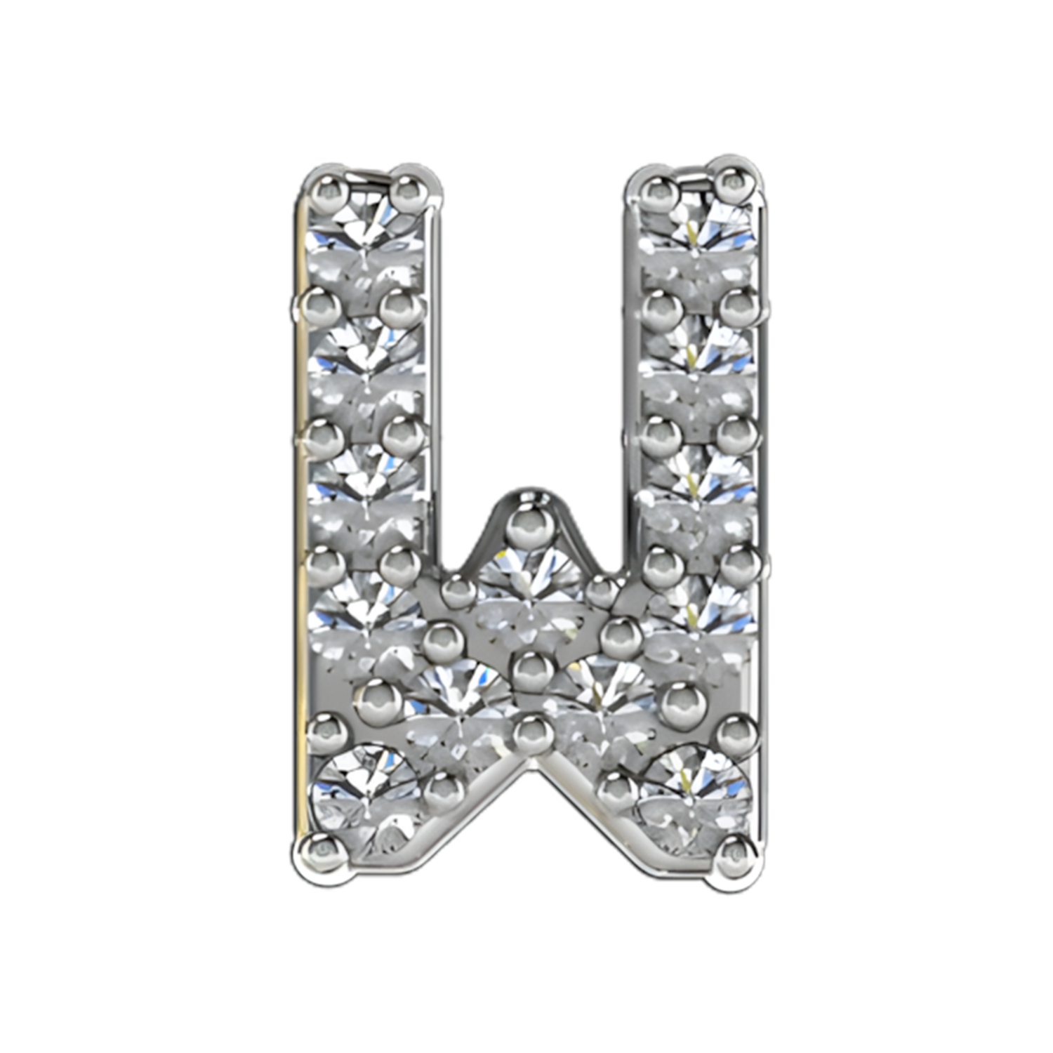 Slider Pave Letter W Charm