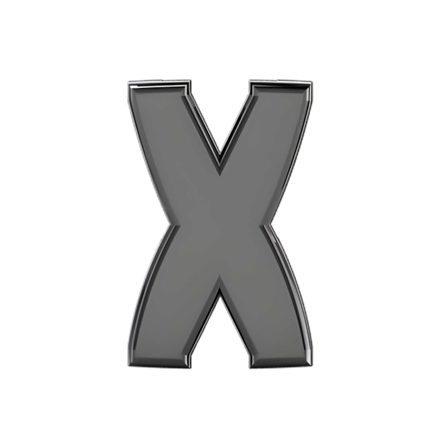 Slider Solid Letter X Charm