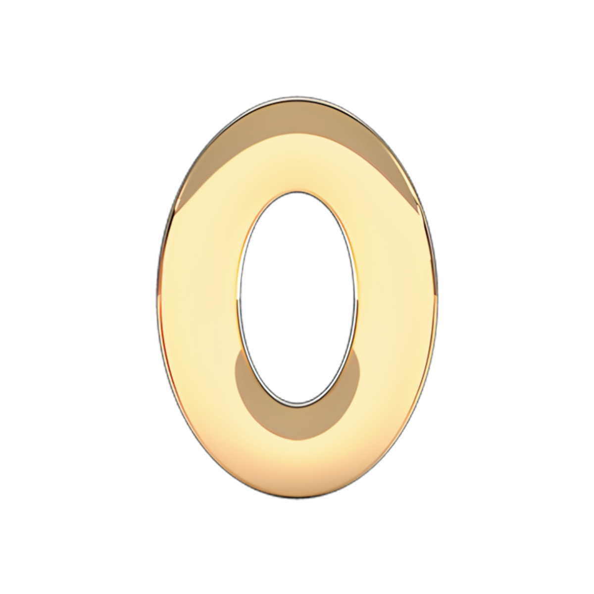 Slider Solid Number 0 Charm 18K Yellow Gold