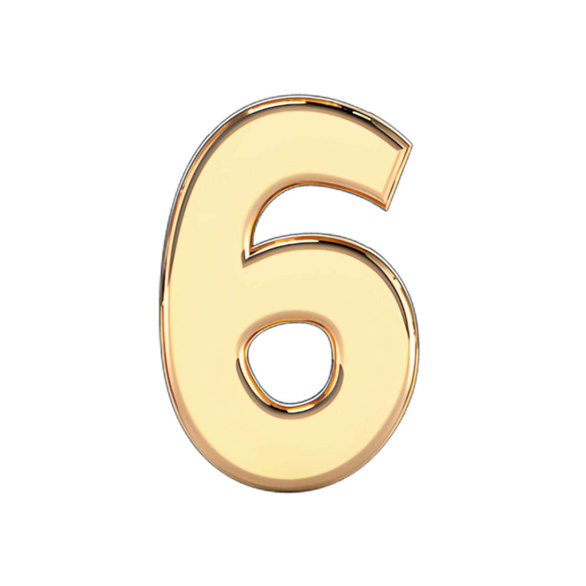Solid Number 6 Slider Necklace Charm | Stephanie Gottlieb