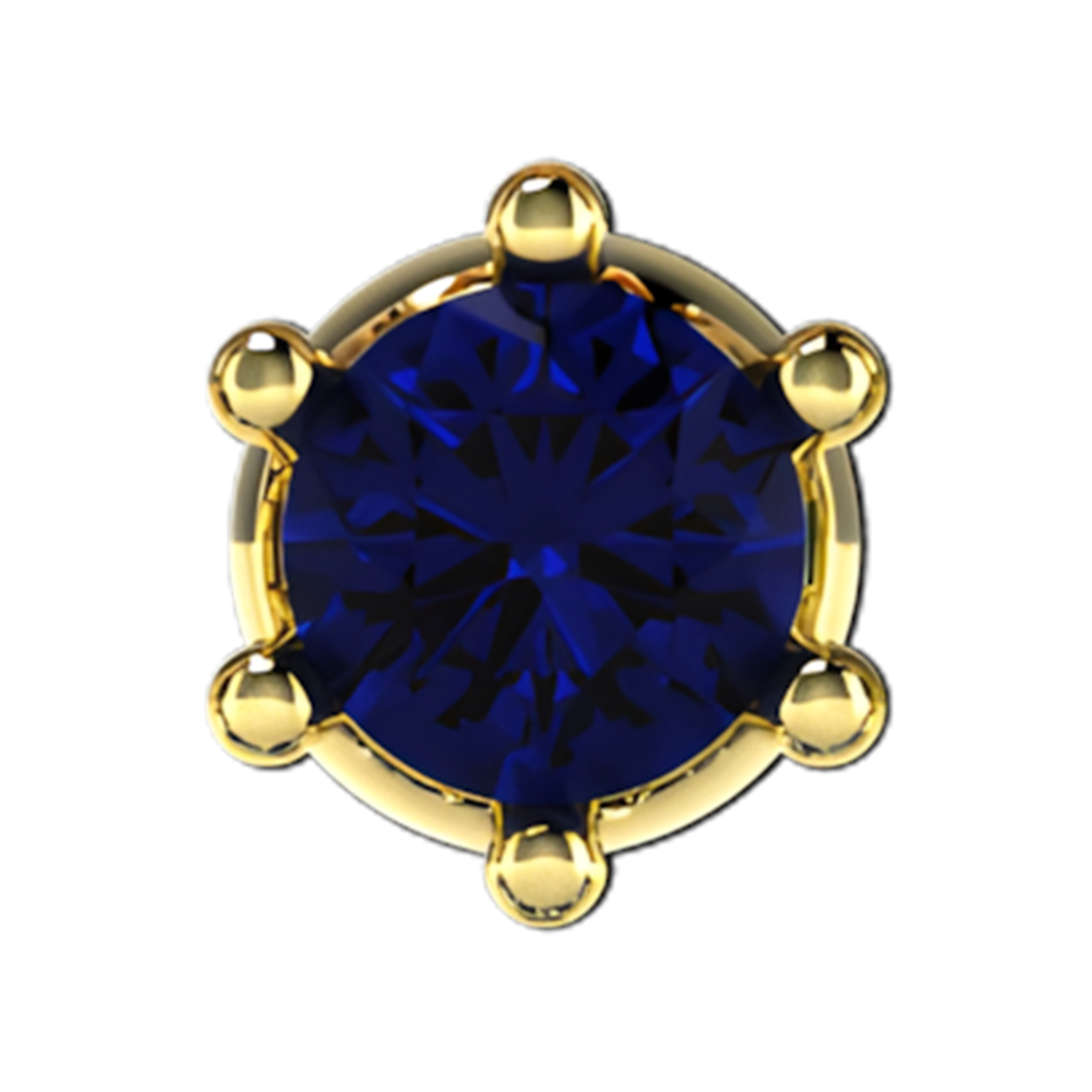 Slider Single Gemstone 18K Yellow Gold Blue Sapphire