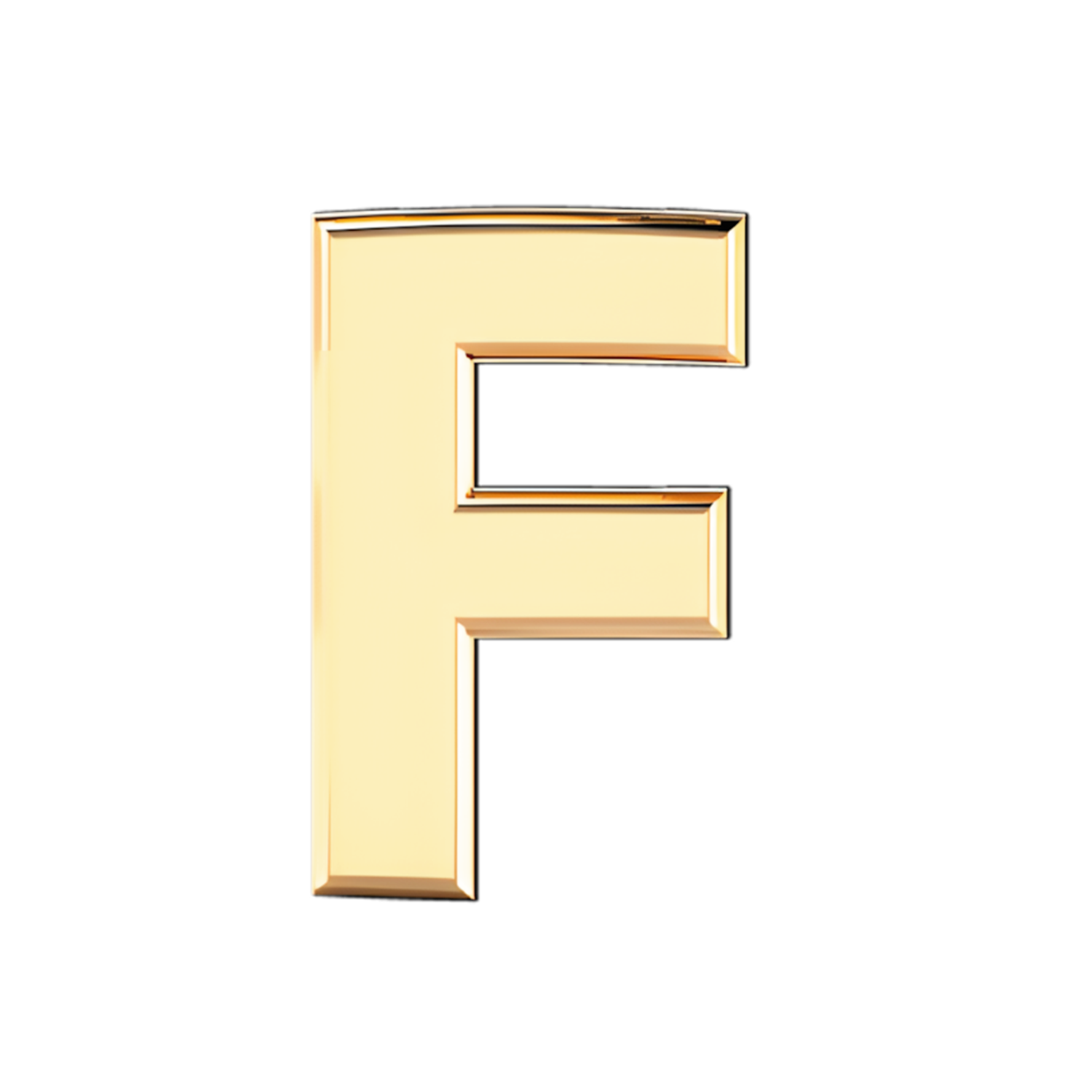 Solid Letter F Slider Necklace Charm