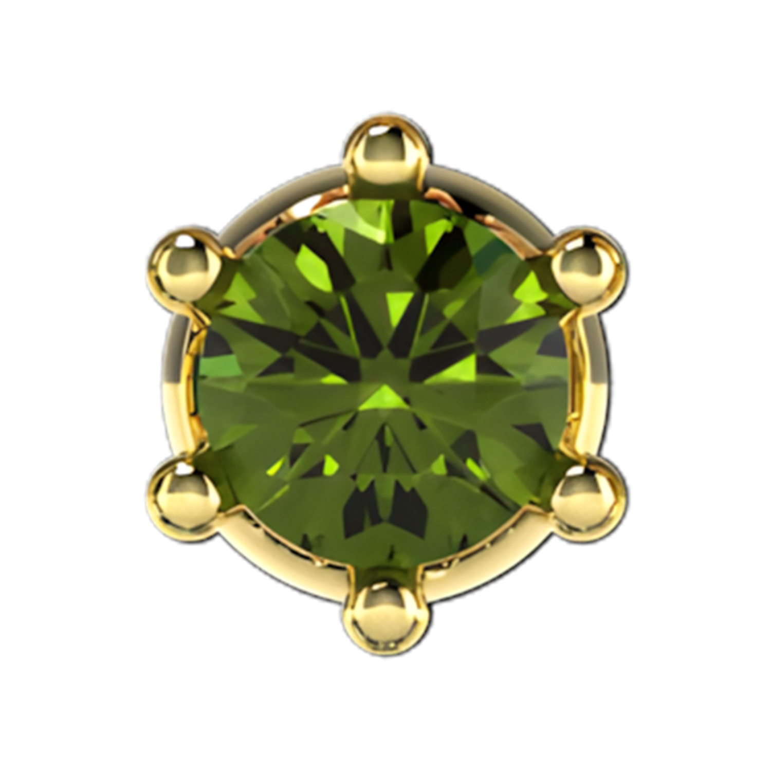 Slider Single Gemstone 18K Yellow Gold Green Tsavorite