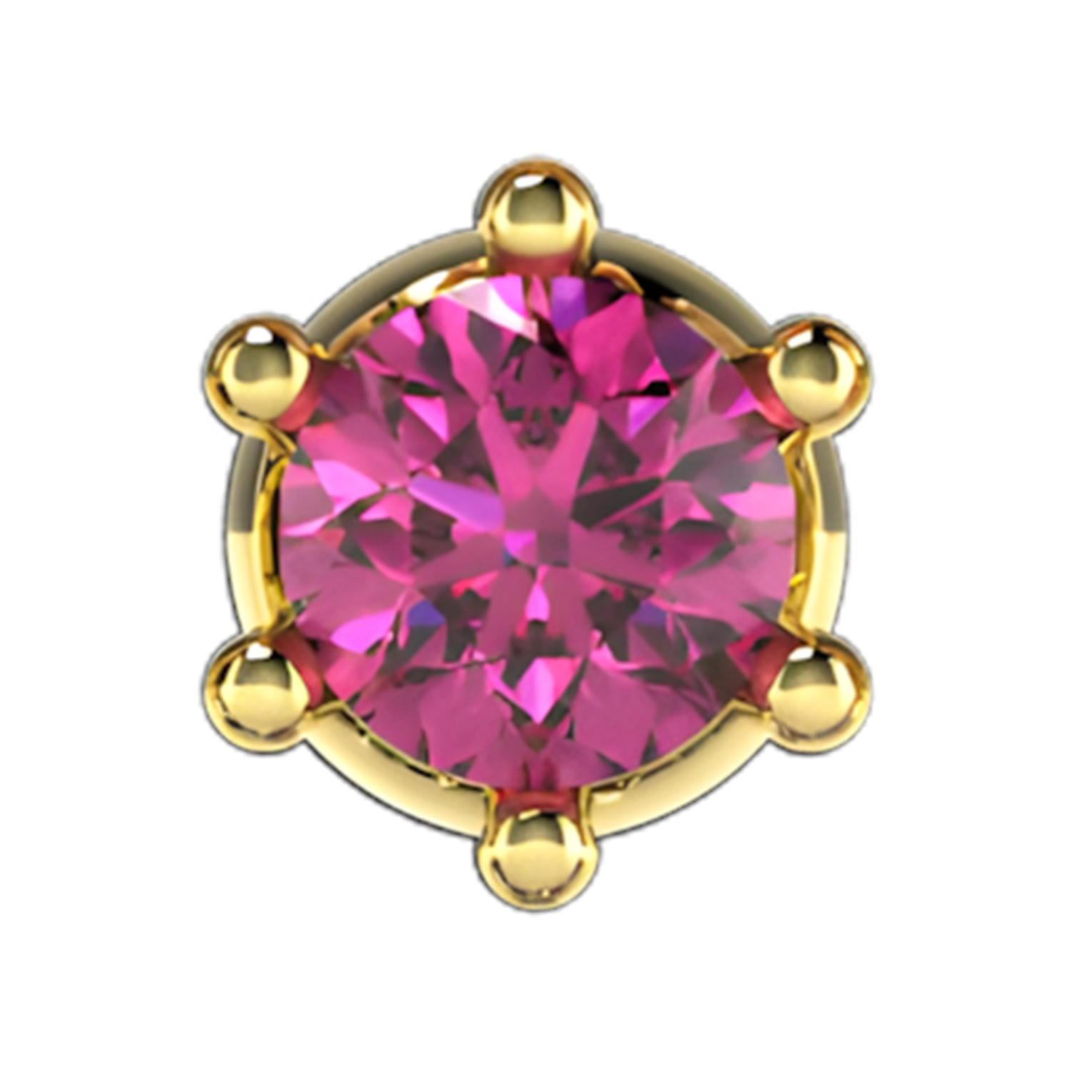Slider Single Gemstone 18K Yellow Gold Pink Sapphire