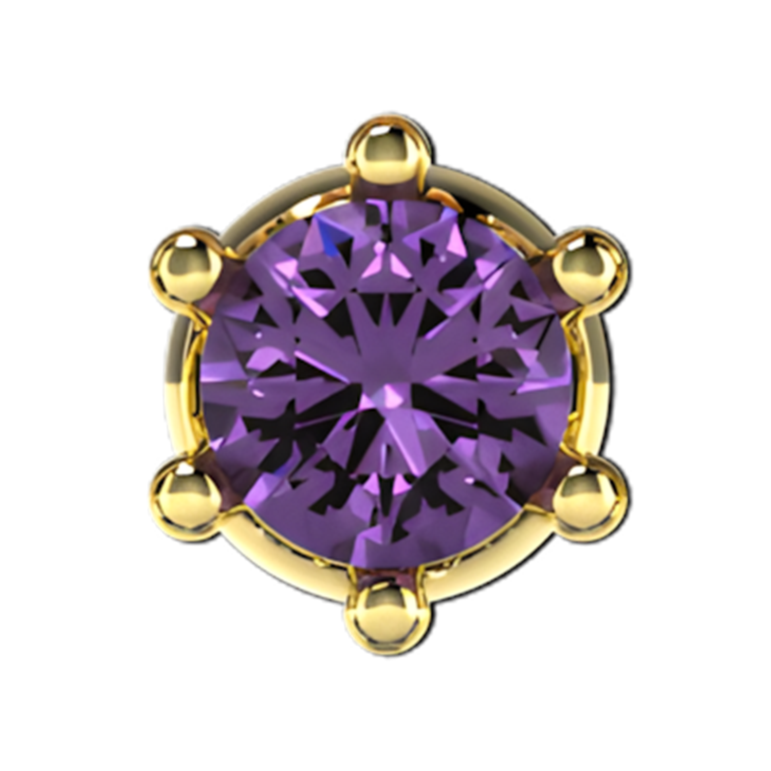 Slider Single Gemstone 18K Yellow Gold Purple Sapphire