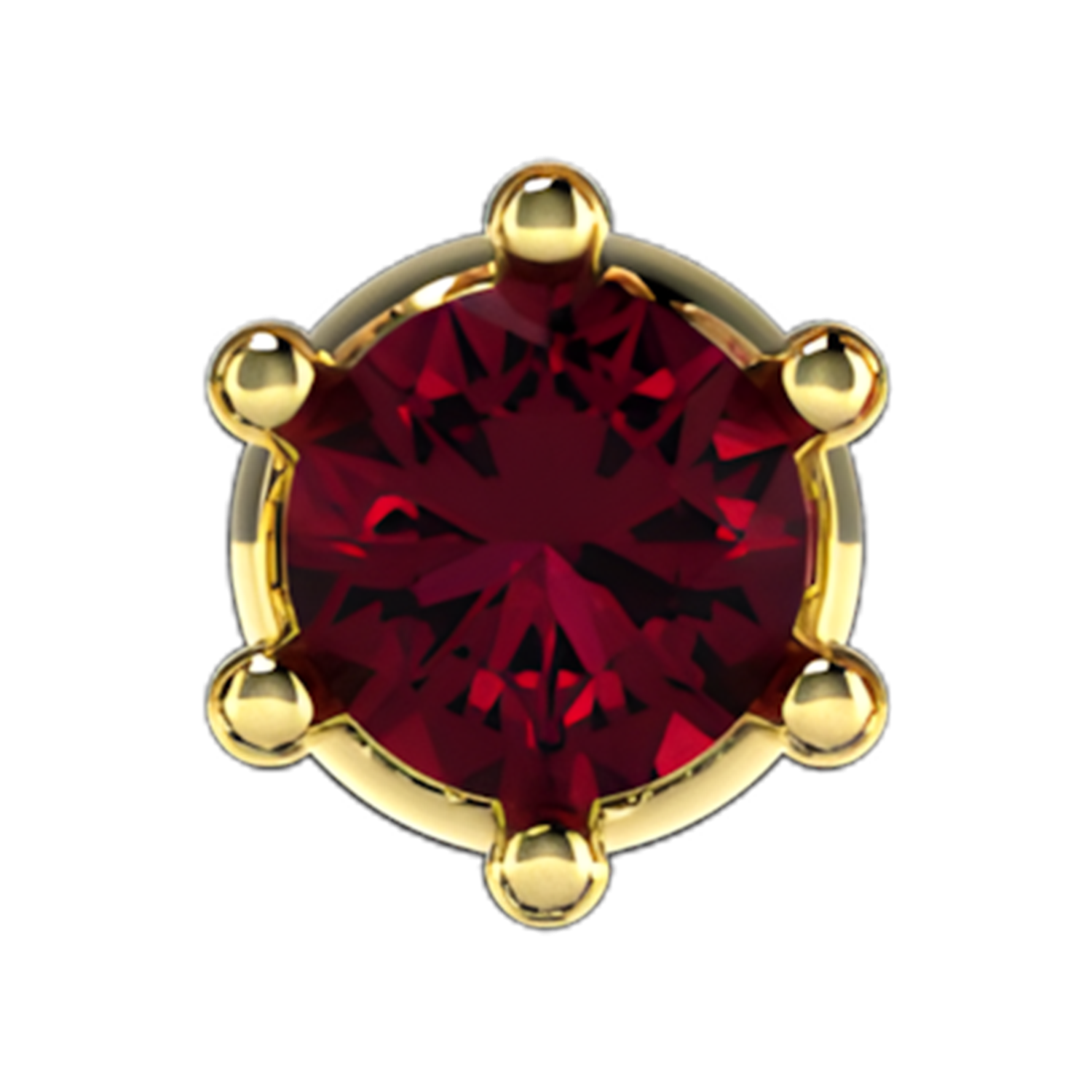 Slider Single Gemstone 18K Yellow Gold Ruby