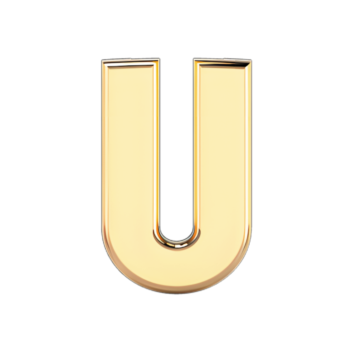 Slider Solid Letter U Charm