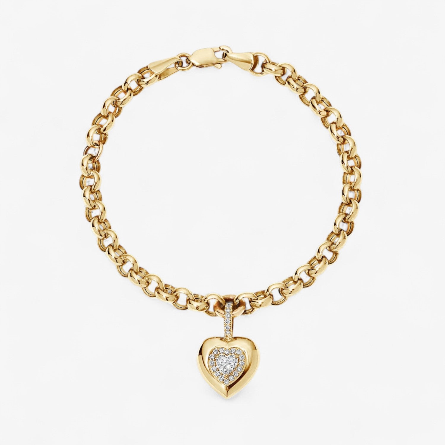 Mini Diamond Heart Button Bracelet
