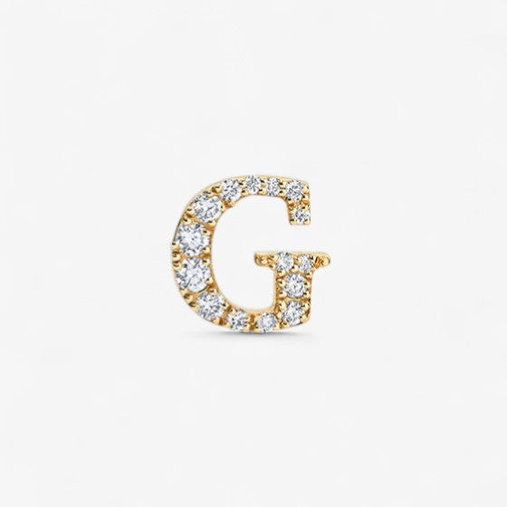 Small Pave Initial Stud