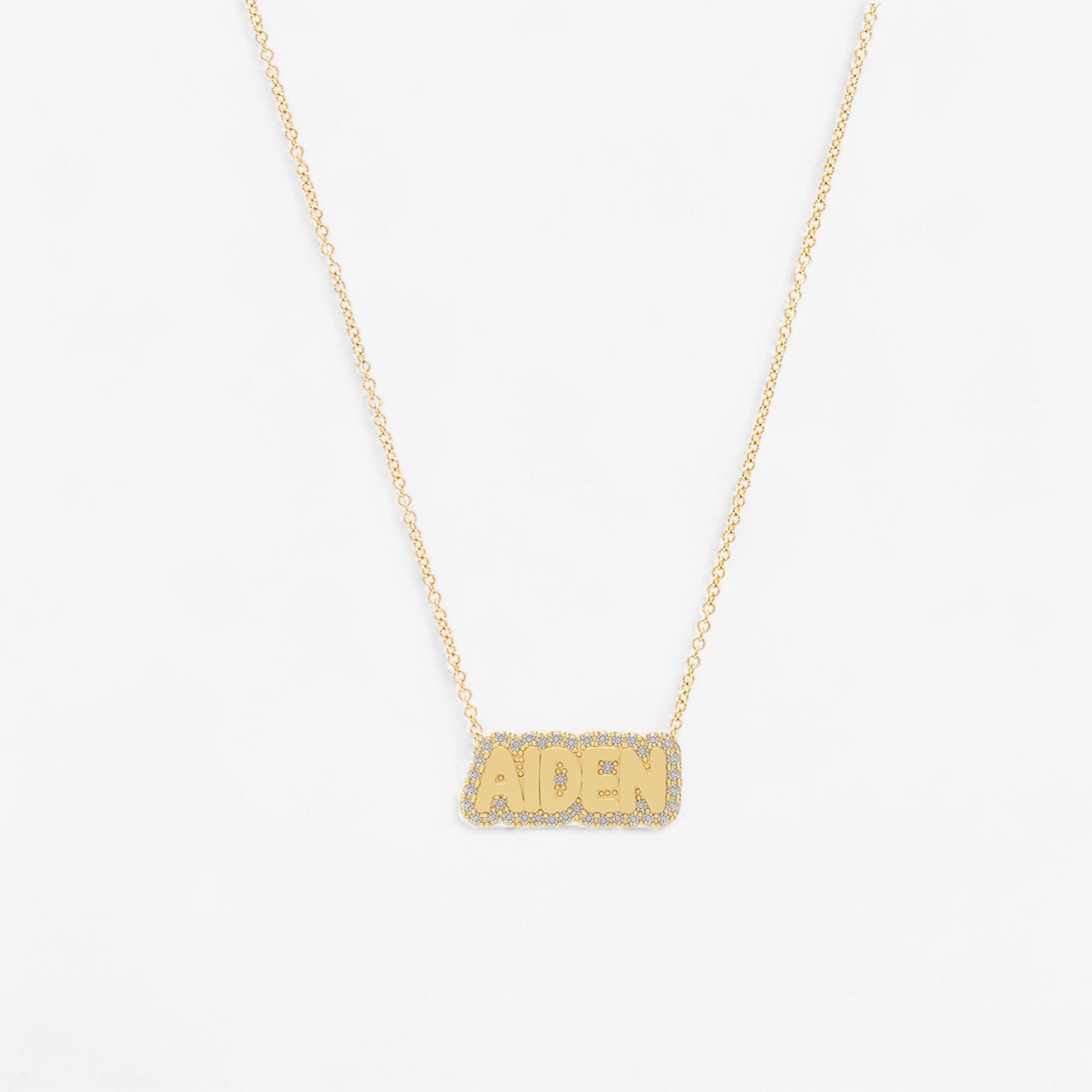 Extra Small Bubble with Pave Outline Necklace