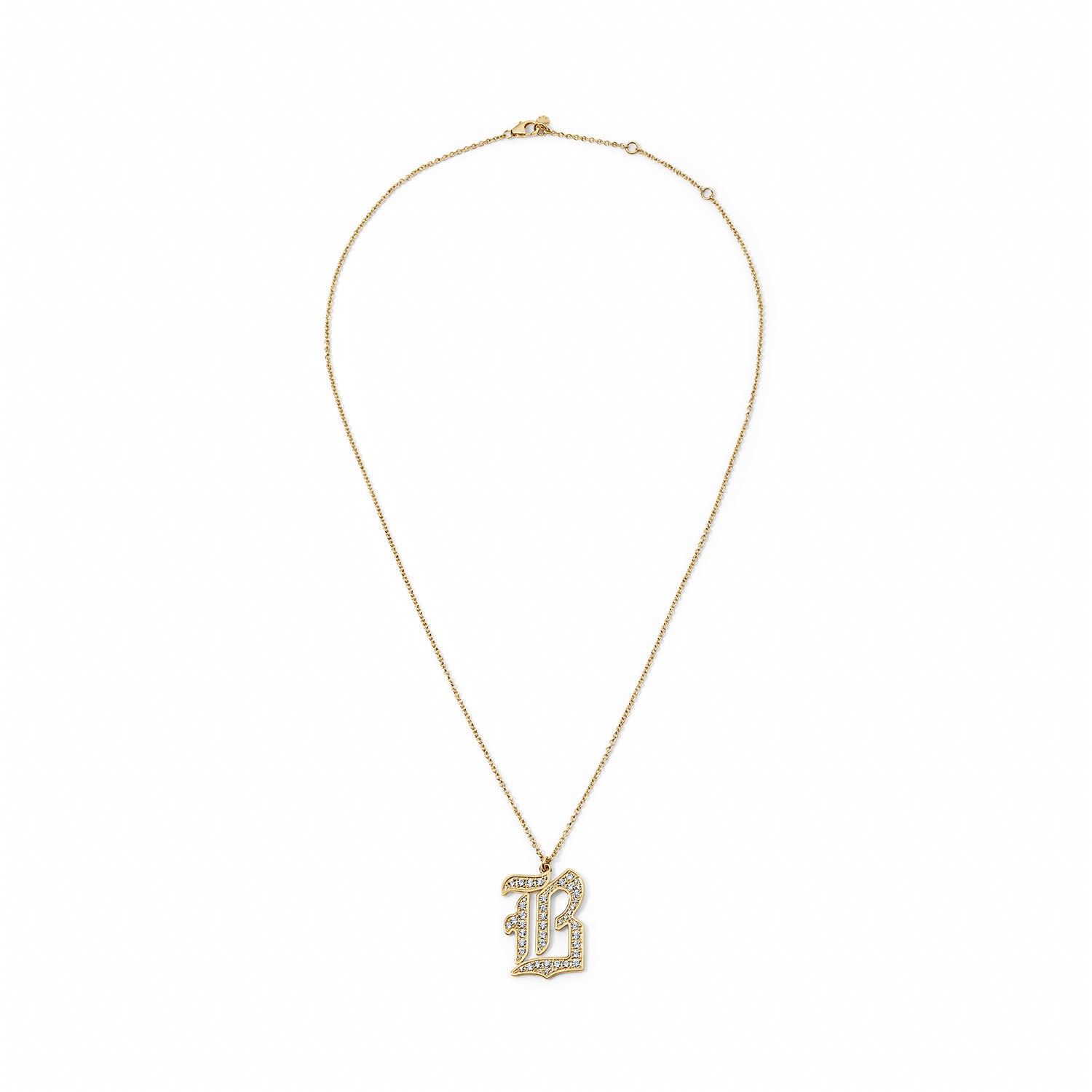 Victorian Gold and Diamond Jumbo Initial Necklace