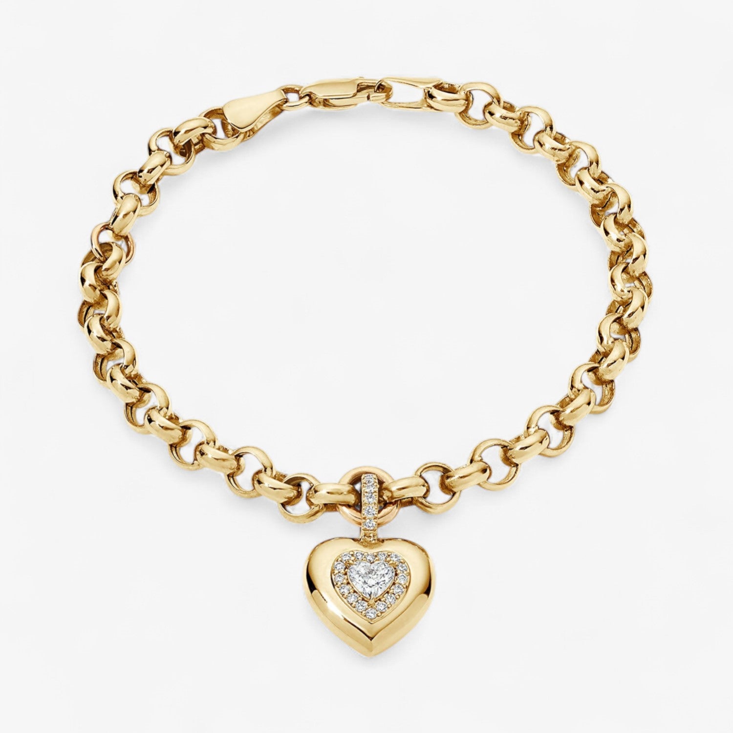Mini Diamond Heart Button Bracelet
