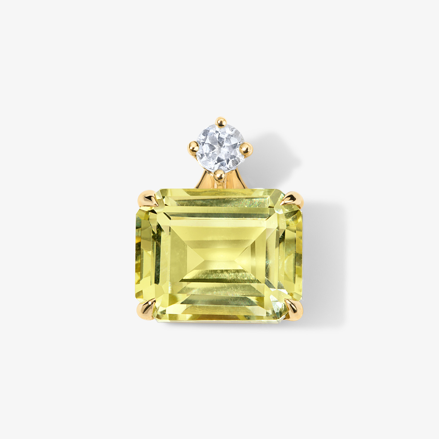 Candy Confetti Emerald Cut Lemon Quartz Pendant