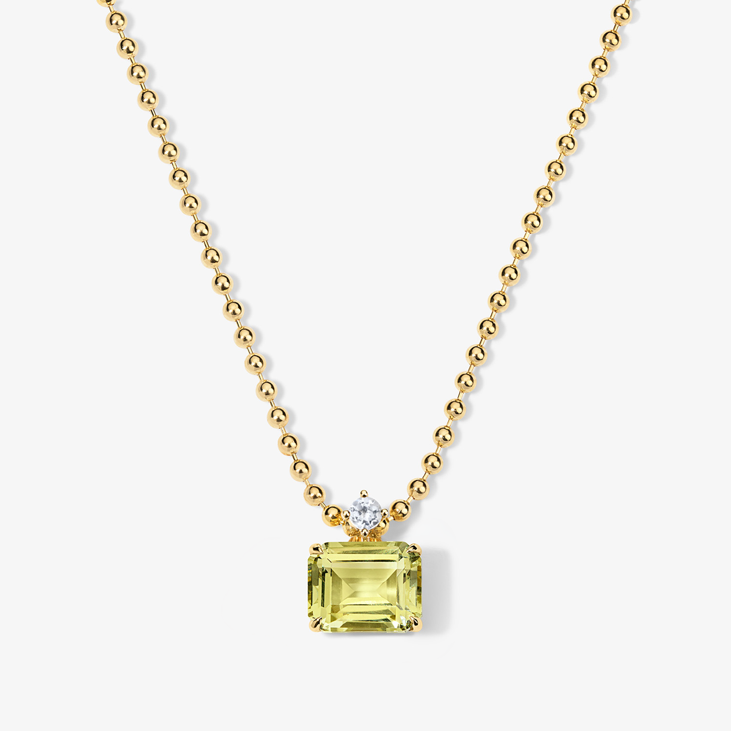 Candy Confetti Emerald Cut Lemon Quartz Pendant