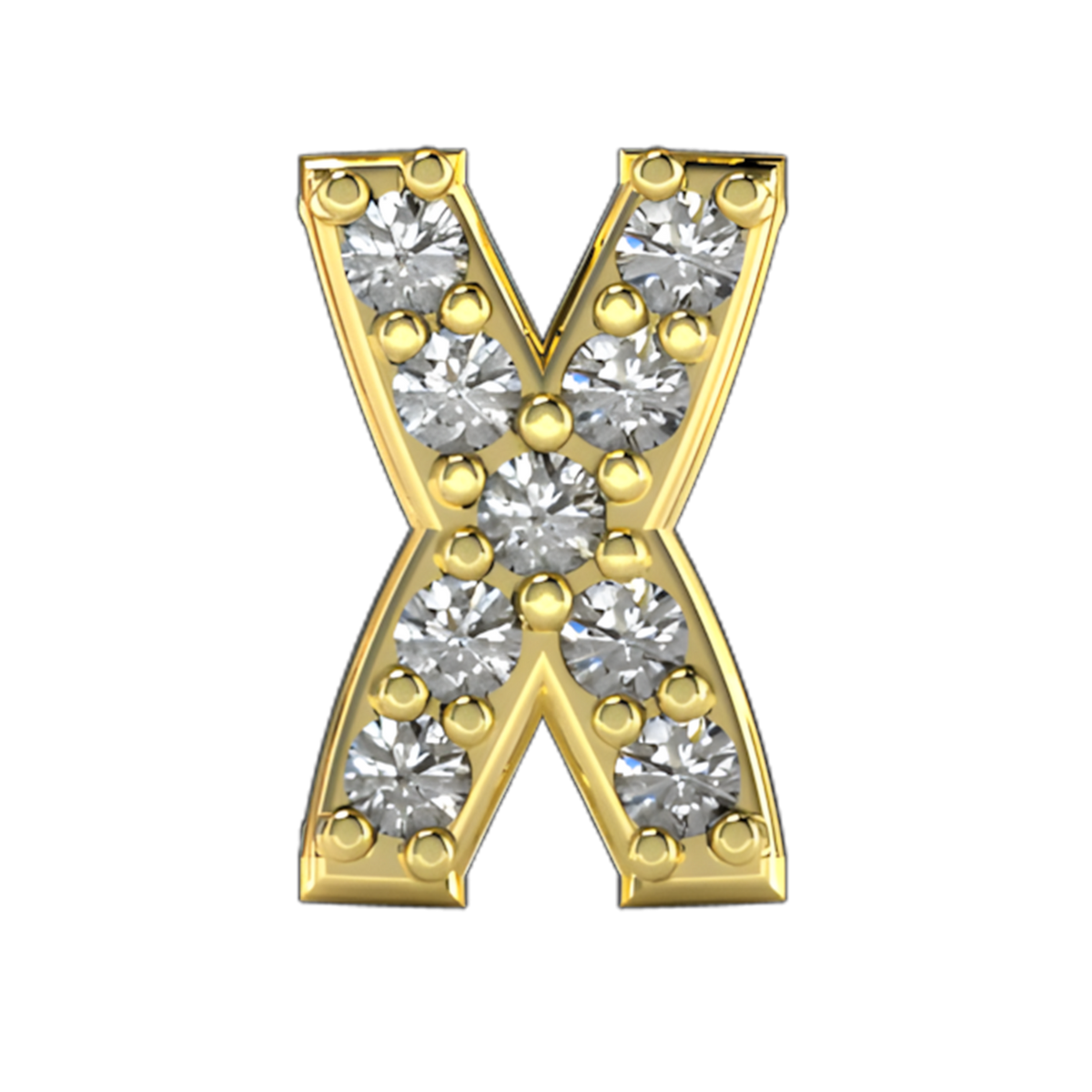 Pave Letter X Slider Necklace Charm | Stephanie Gottlieb