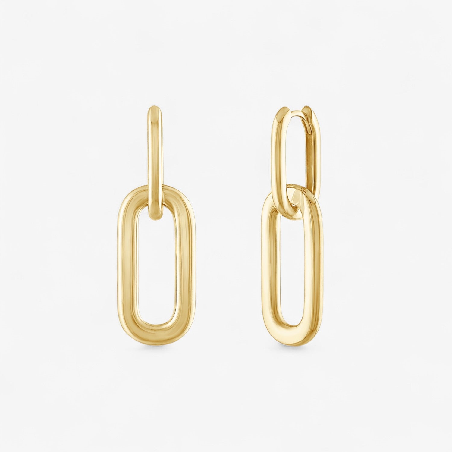 Cleo Paperclip Gold Drop Earrings