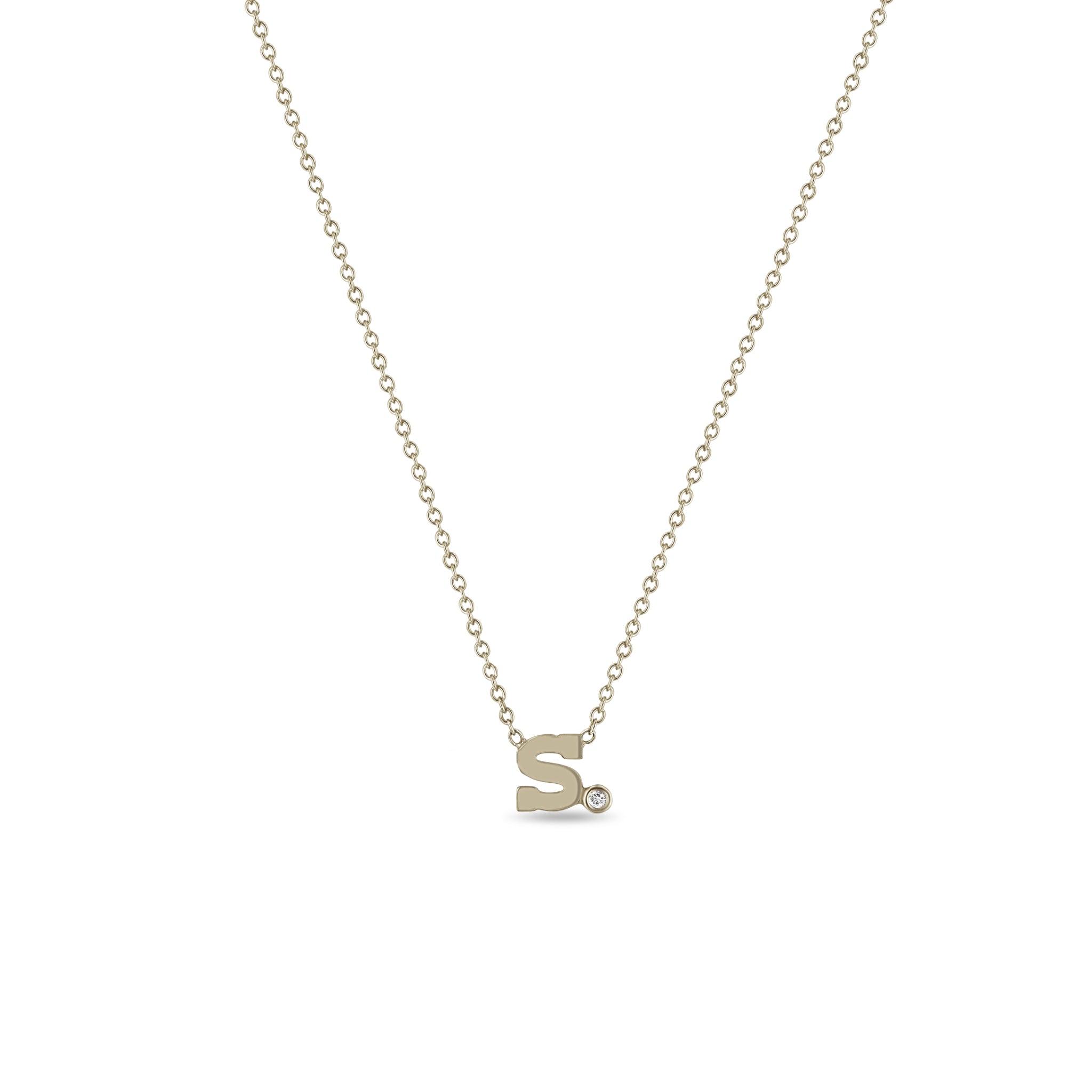 Large Pave Diamond Initial Charm Necklace – STONE AND STRAND