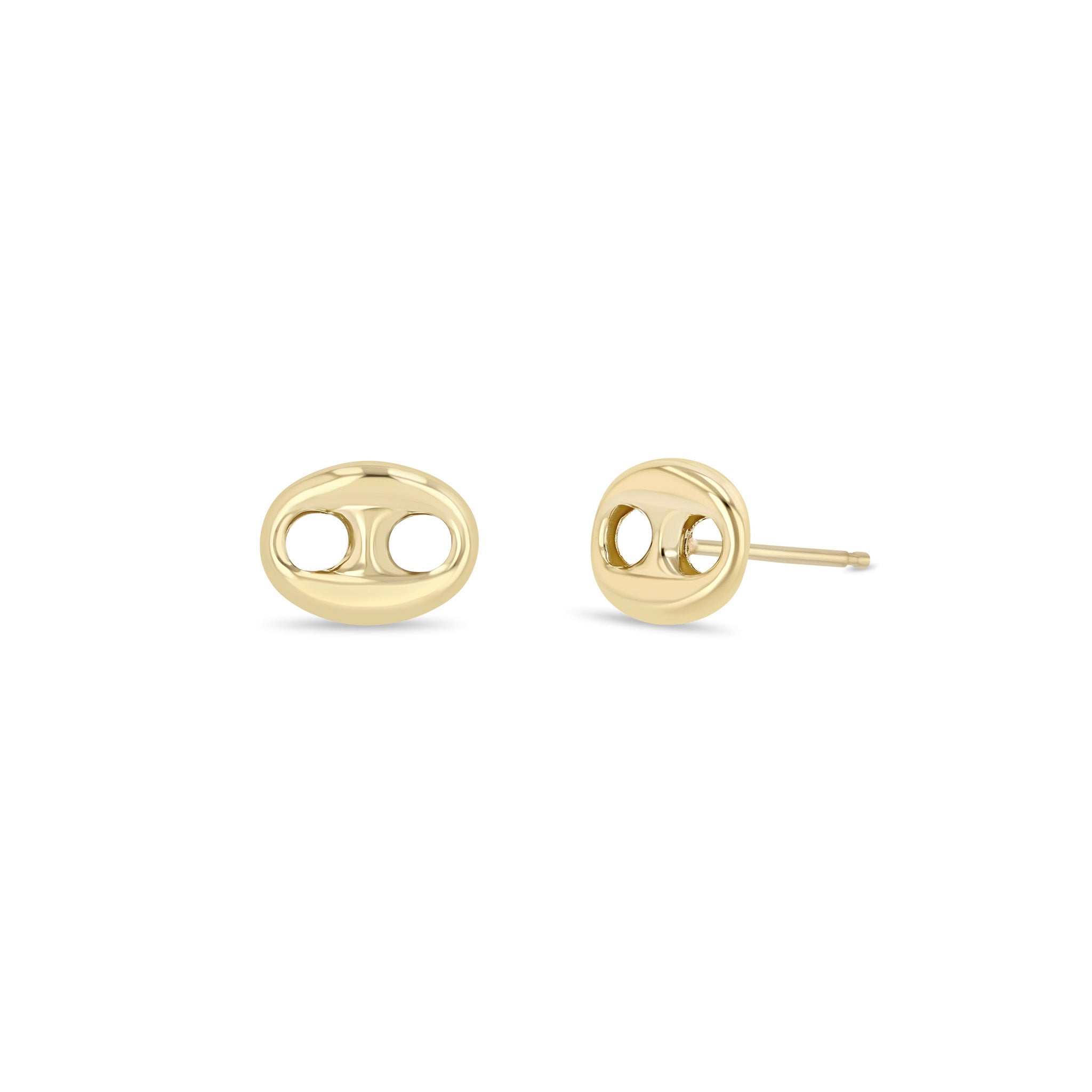 Gold Puffed Mariner Link Studs