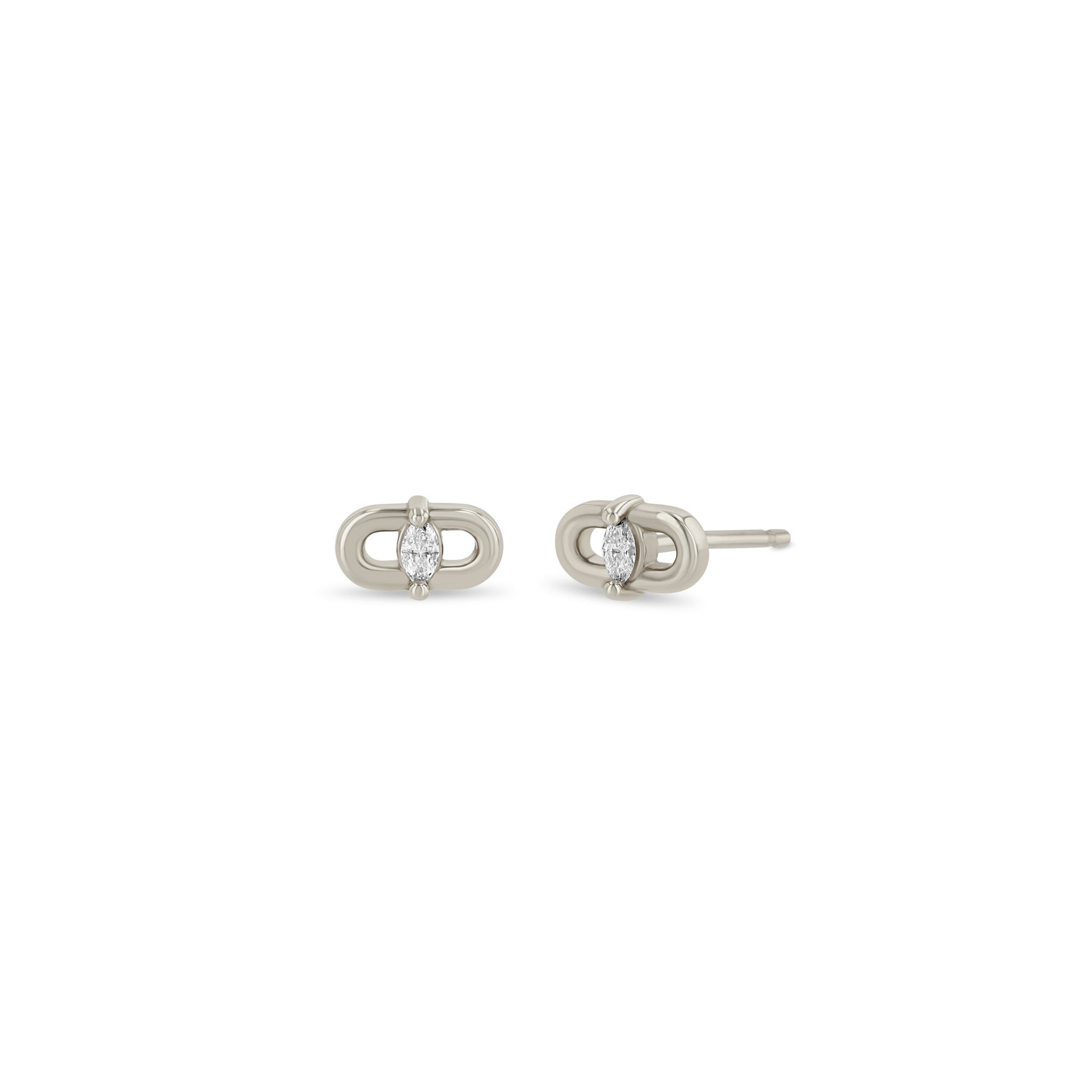 Gold Open Oval Link Studs