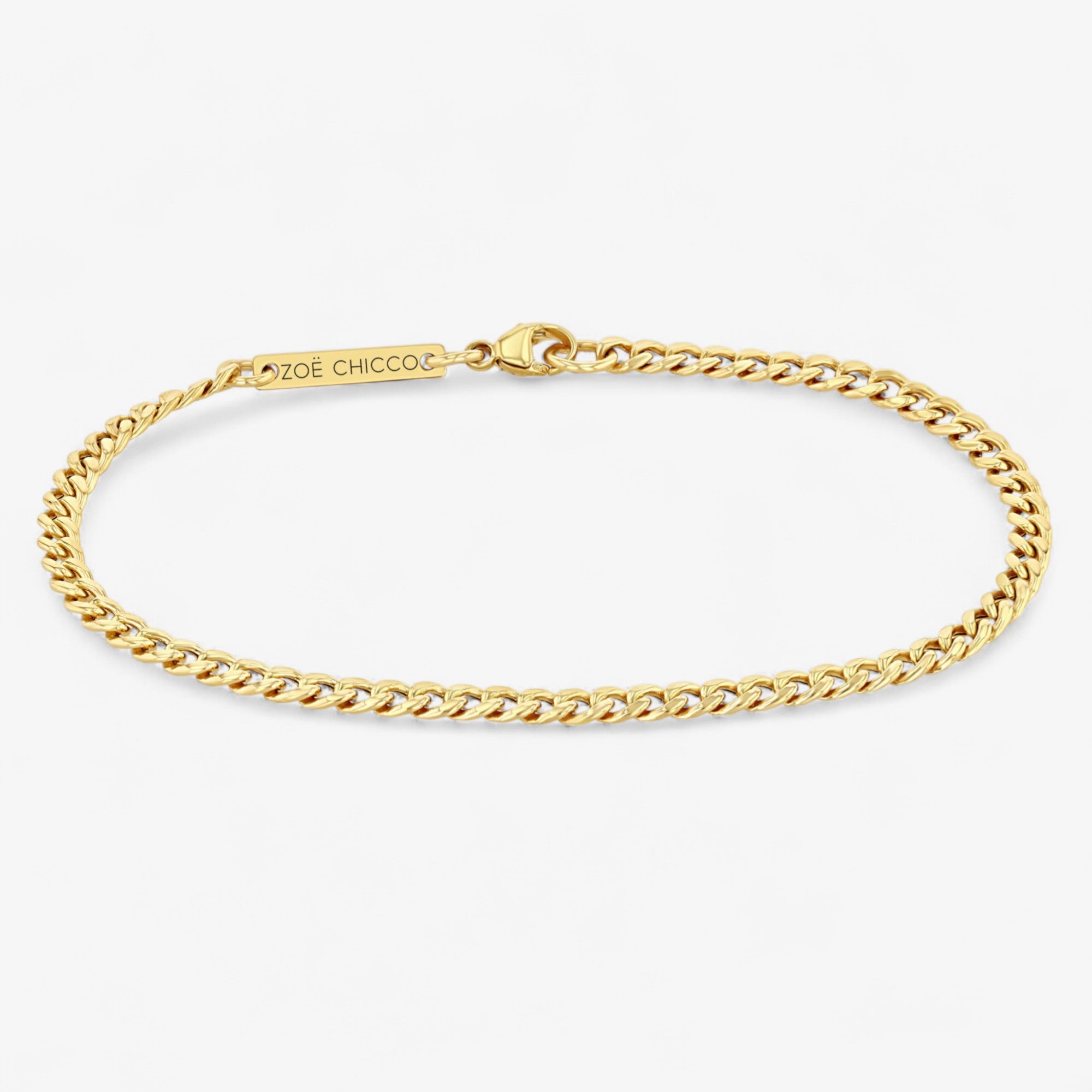 Small Gold Curb Chain Bracelet