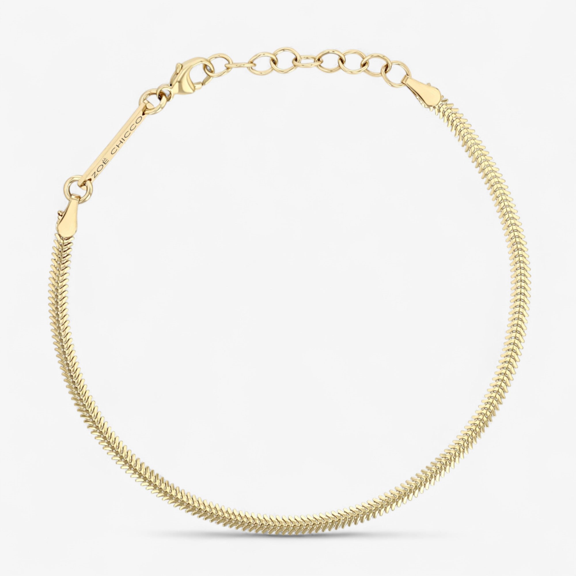 Small Gold Oval Snake Chain Bracelet