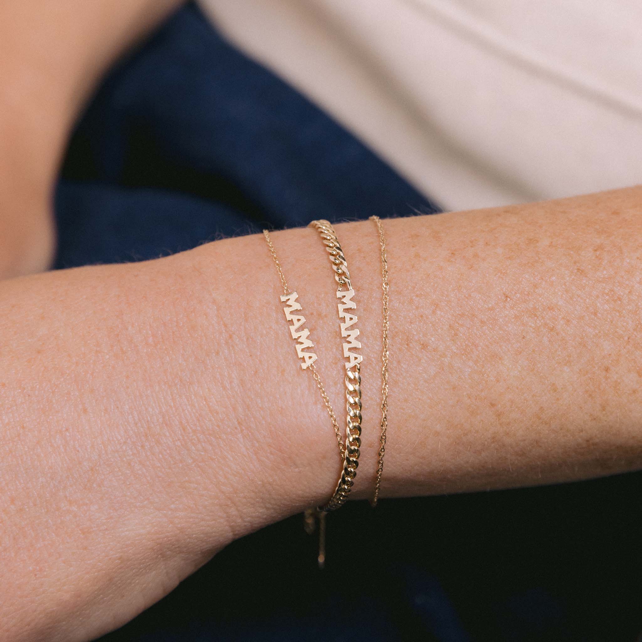 Tiny Gold MAMA Bracelet