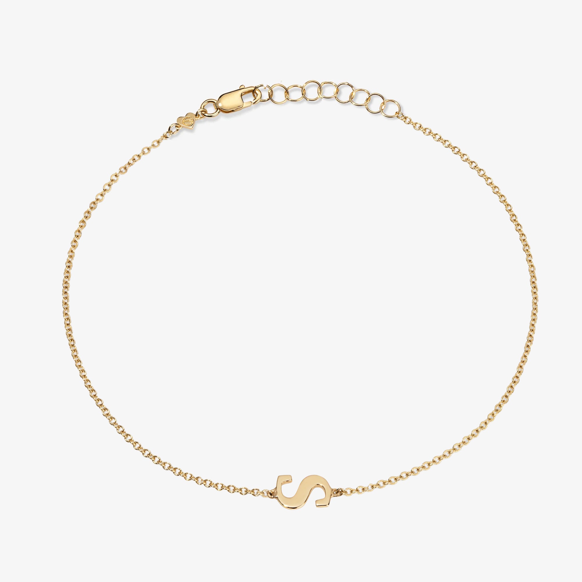 Small Gold Initial Bracelet