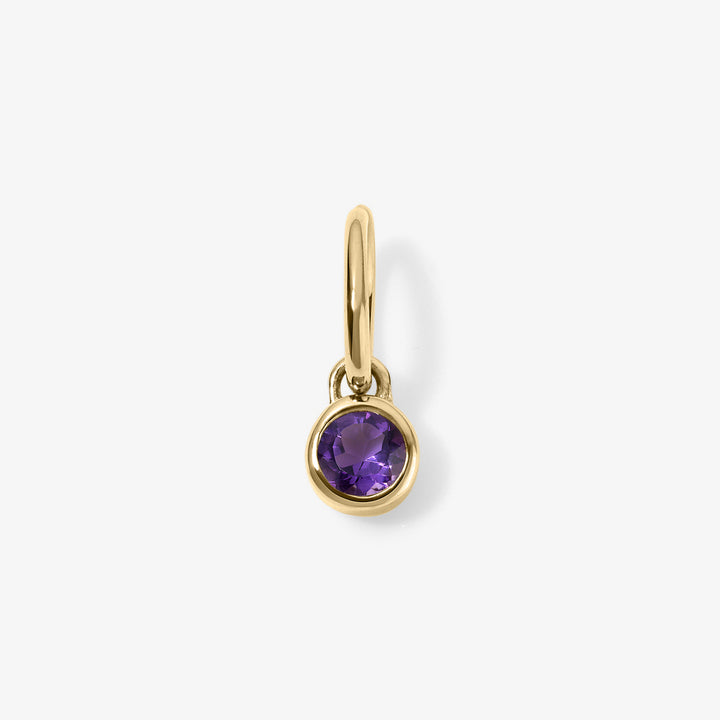 Margot Amethyst Birthstone Bezel Charm 14K Yellow Gold Mini