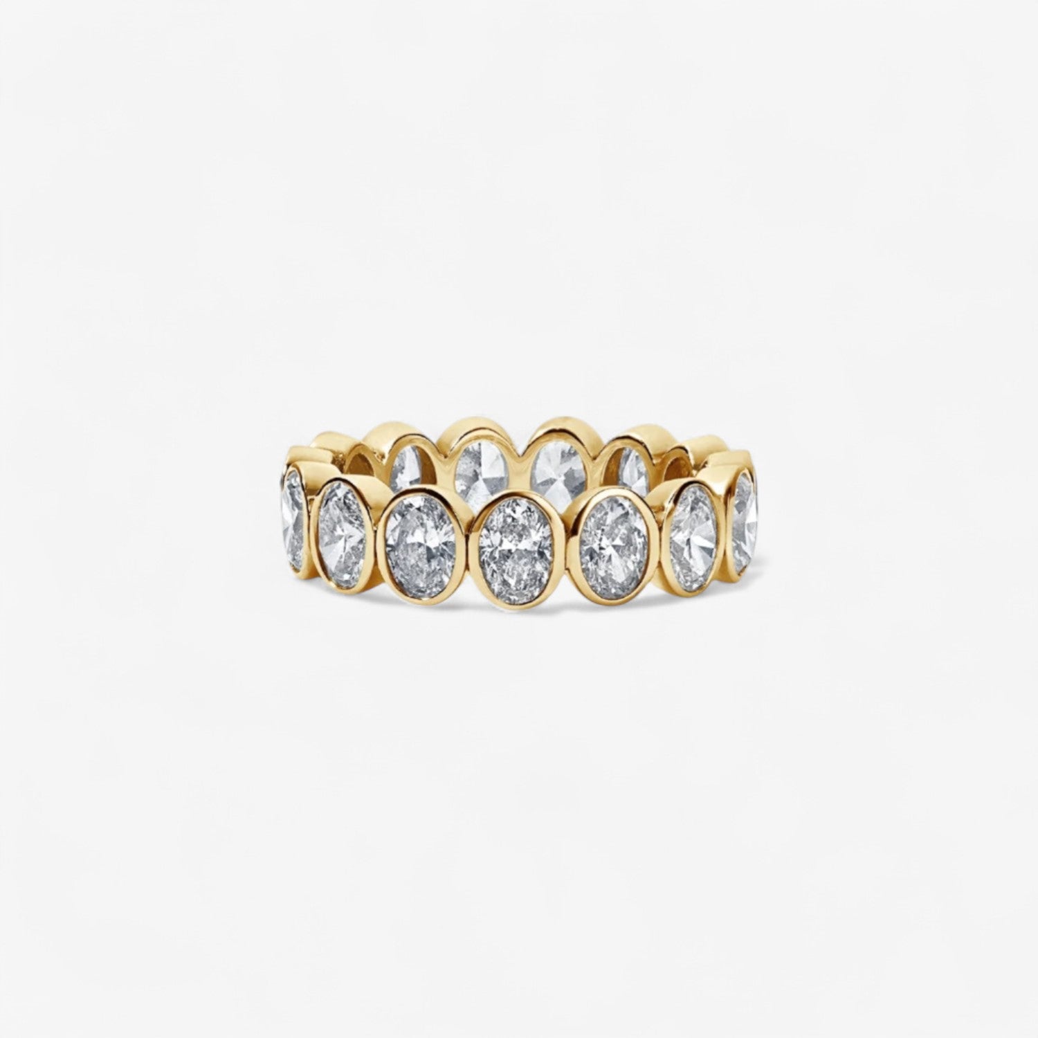 Bezel Set Oval Cut Eternity Band 3.21ct