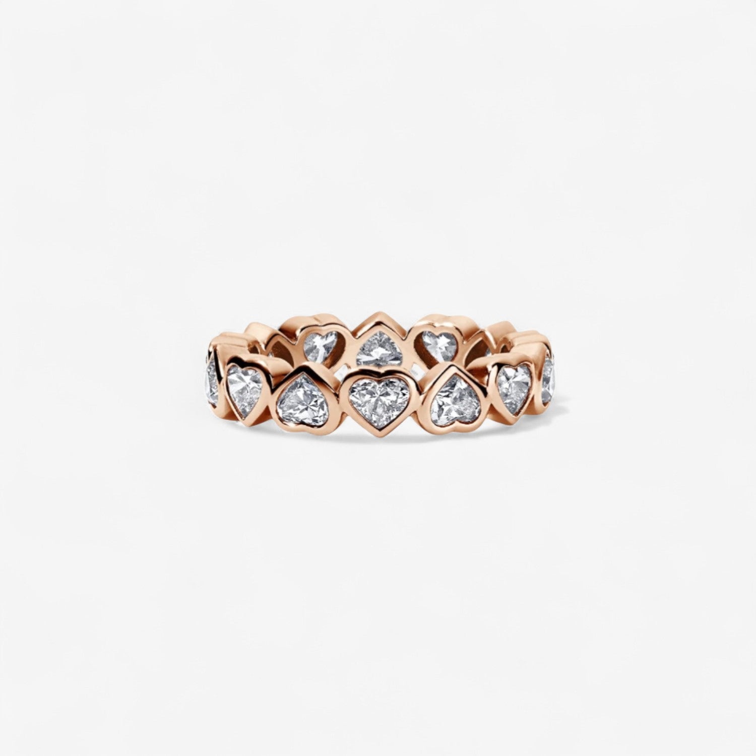 Bezel Set Heart Up/Down Eternity Band 2.63ct