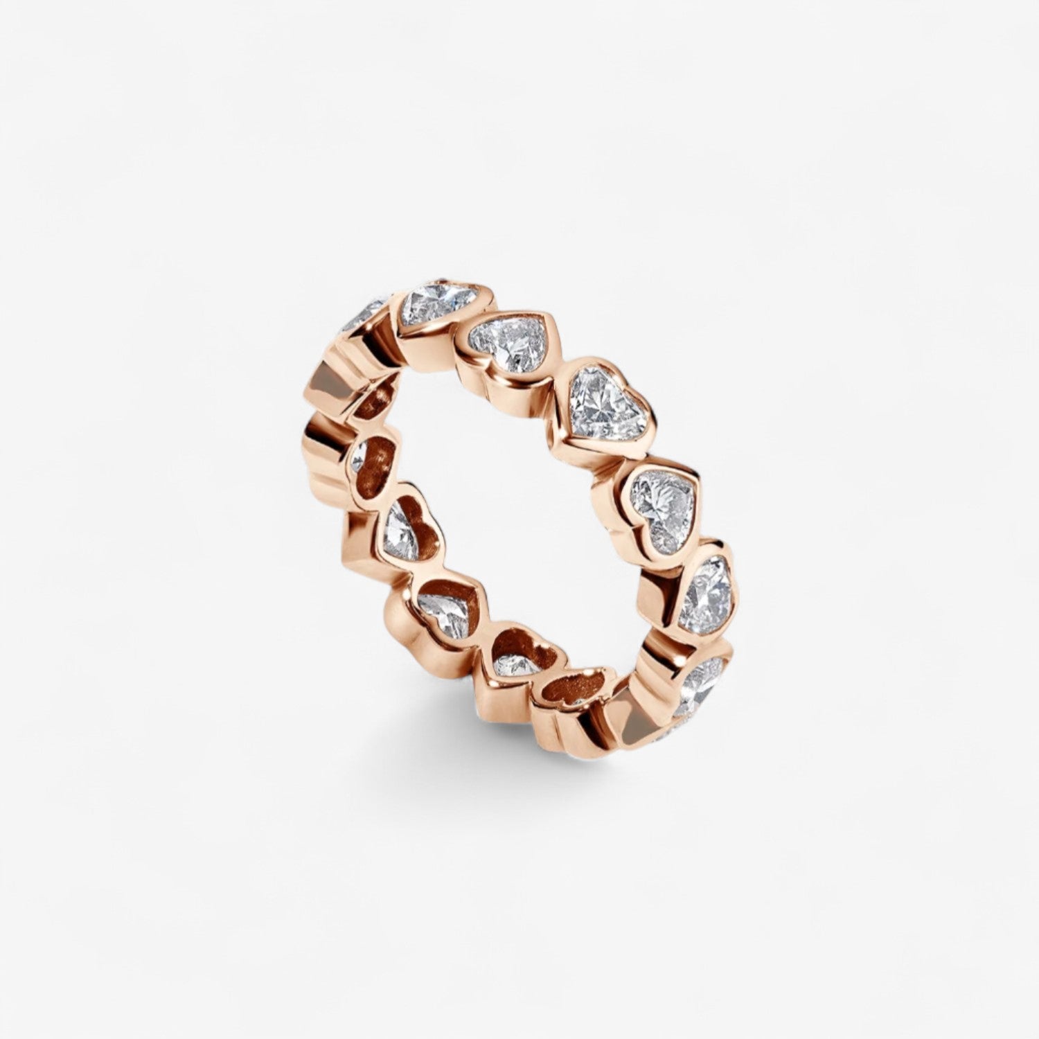 Bezel Set Heart Up/Down Eternity Band 2.63ct