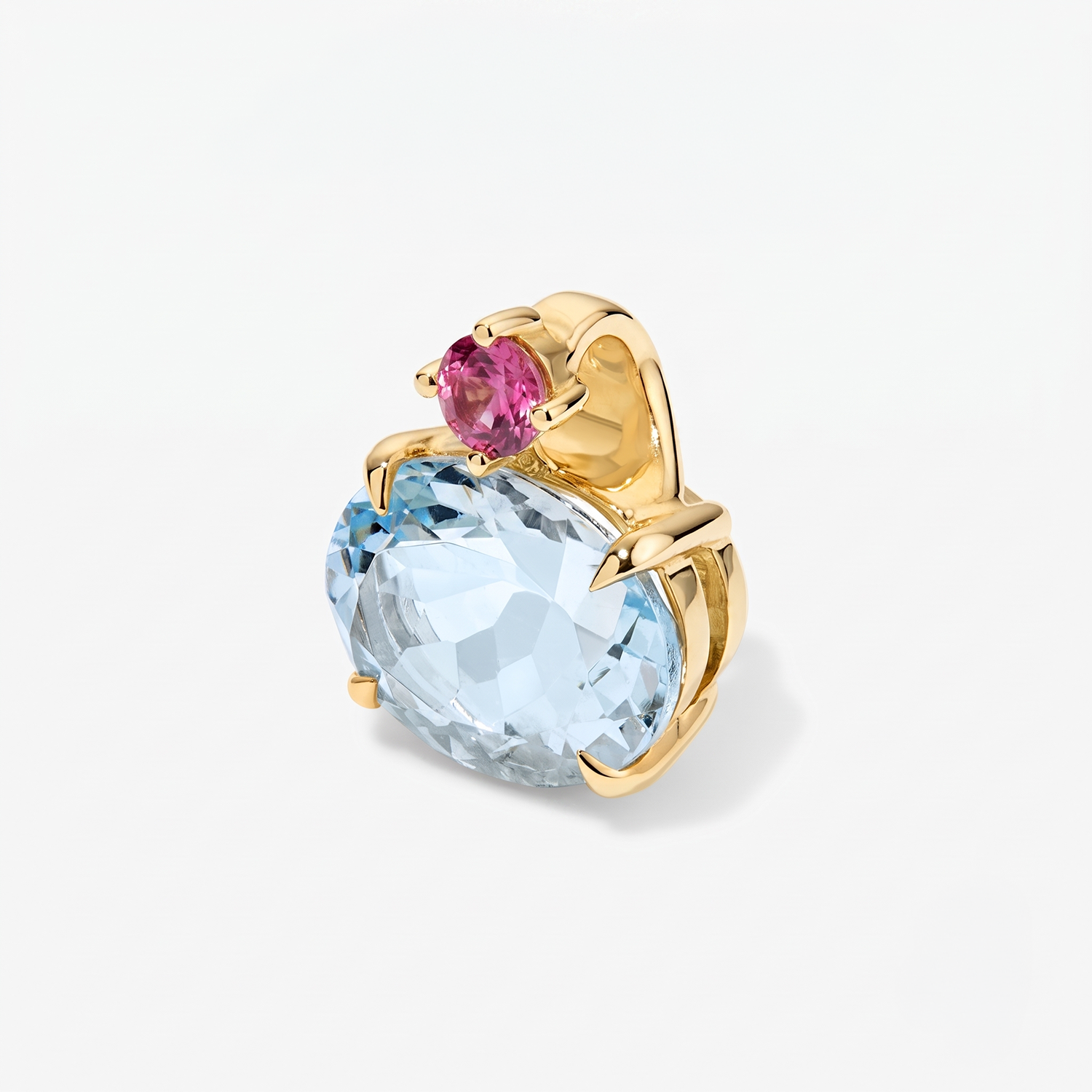 Candy Confetti Oval Aquamarine Pendant