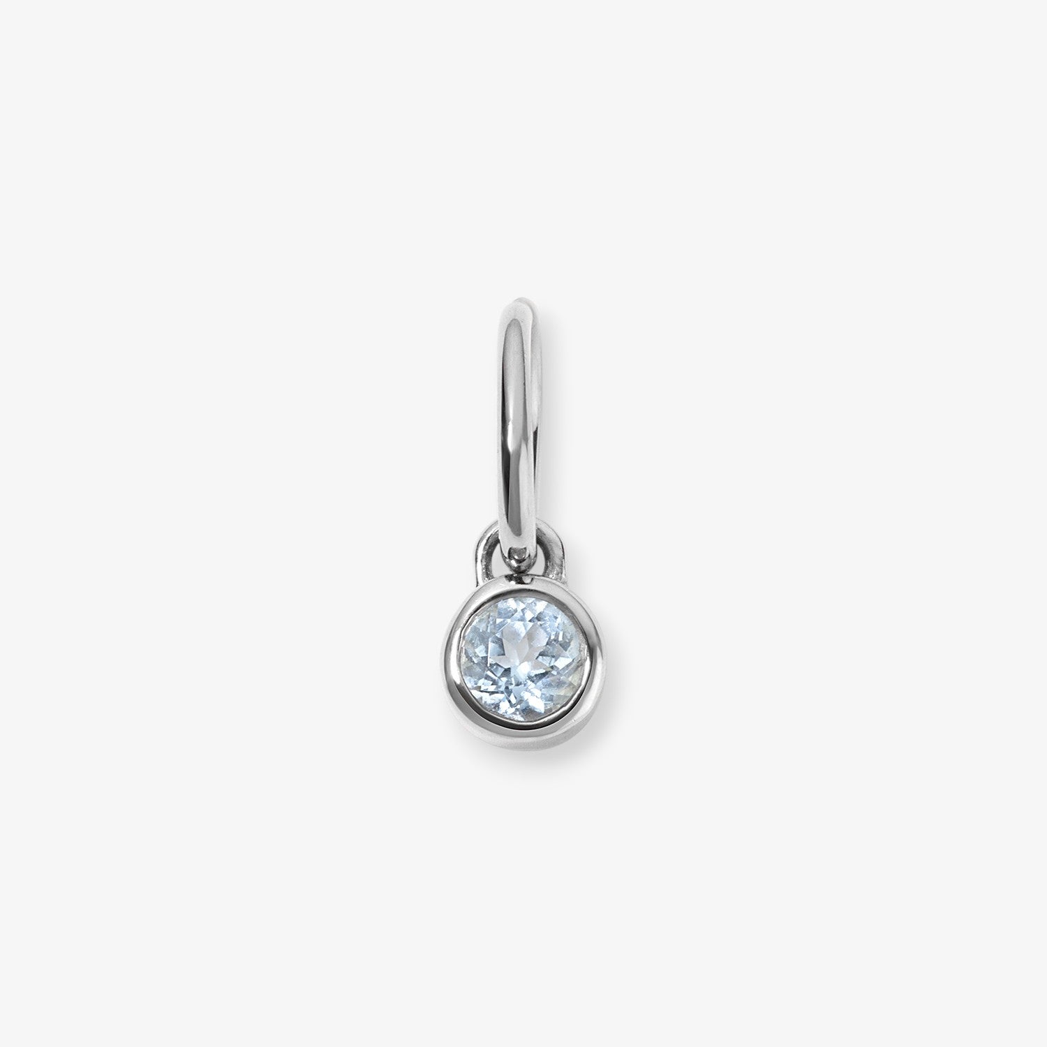 Margot Aquamarine Birthstone Bezel Charm 14K White Gold Mini