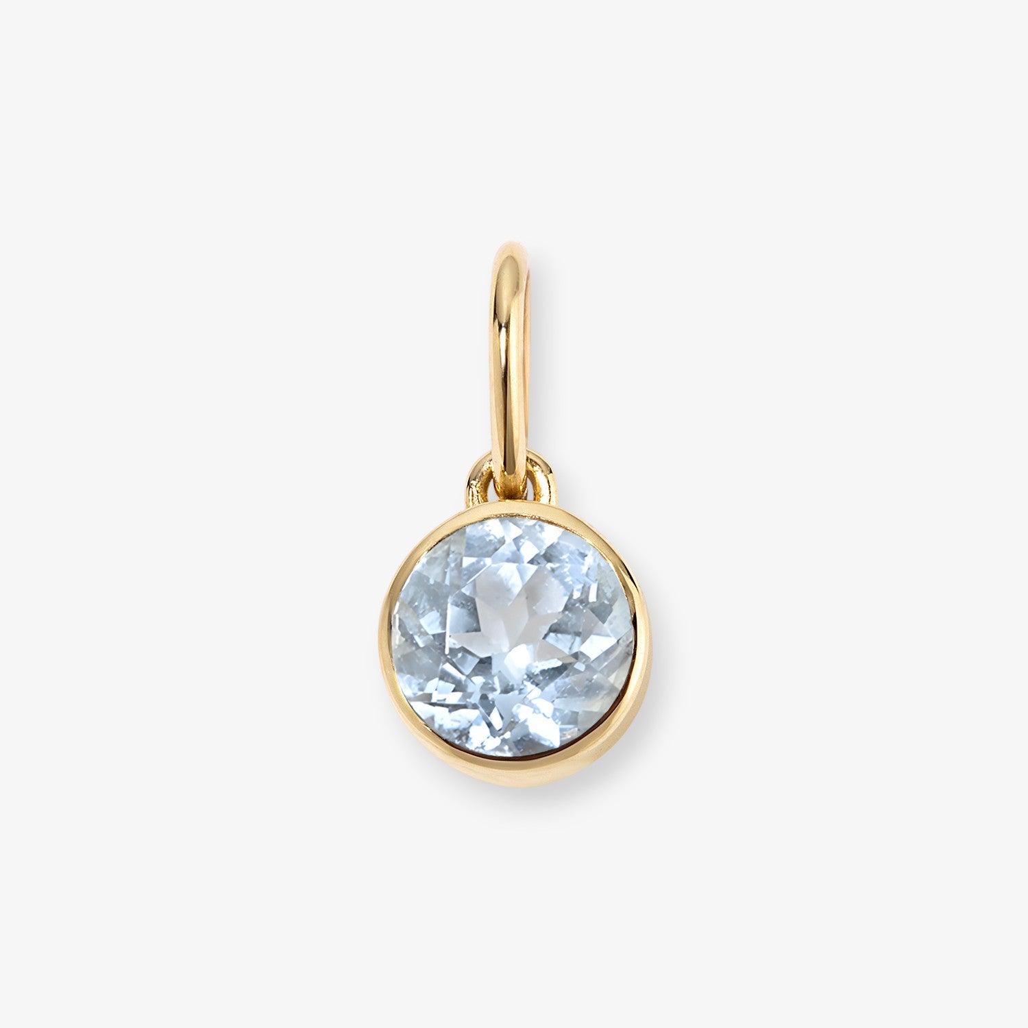 Vault Sale: Small Margot Aquamarine Birthstone Bezel Charm 14K Yellow Gold Small