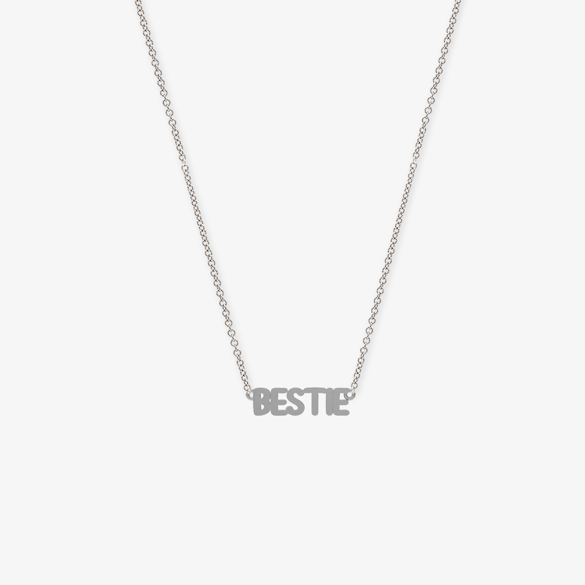Bubble Talk Necklace 14K White Gold BESTIE