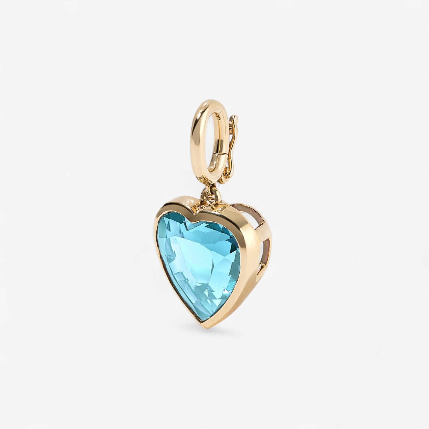 Blue Topaz Heart Charm