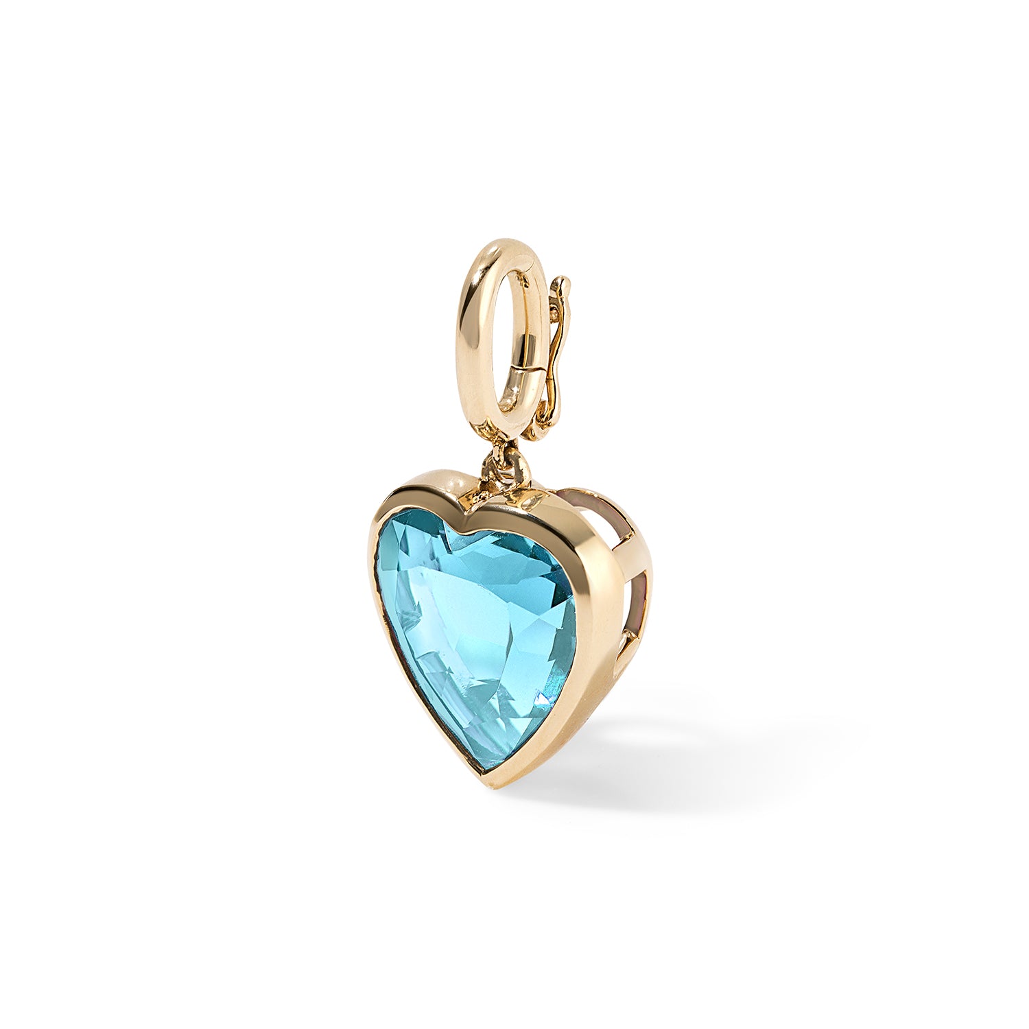 Blue Topaz Heart Charm