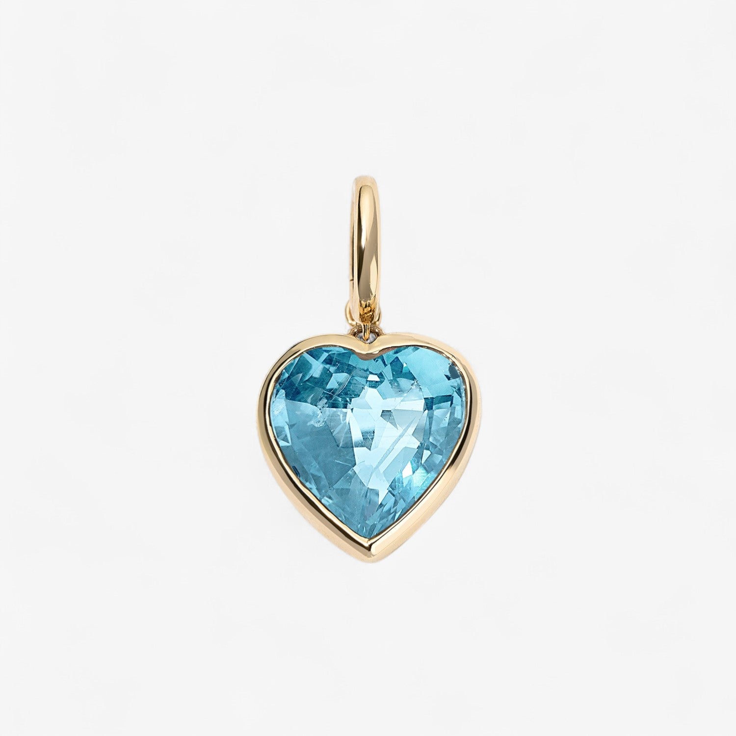Blue Topaz Heart Charm