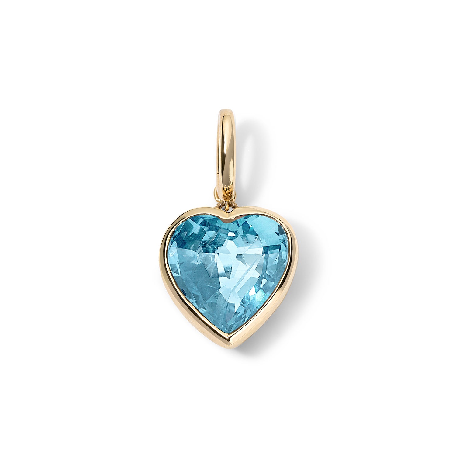 Blue Topaz Heart Charm