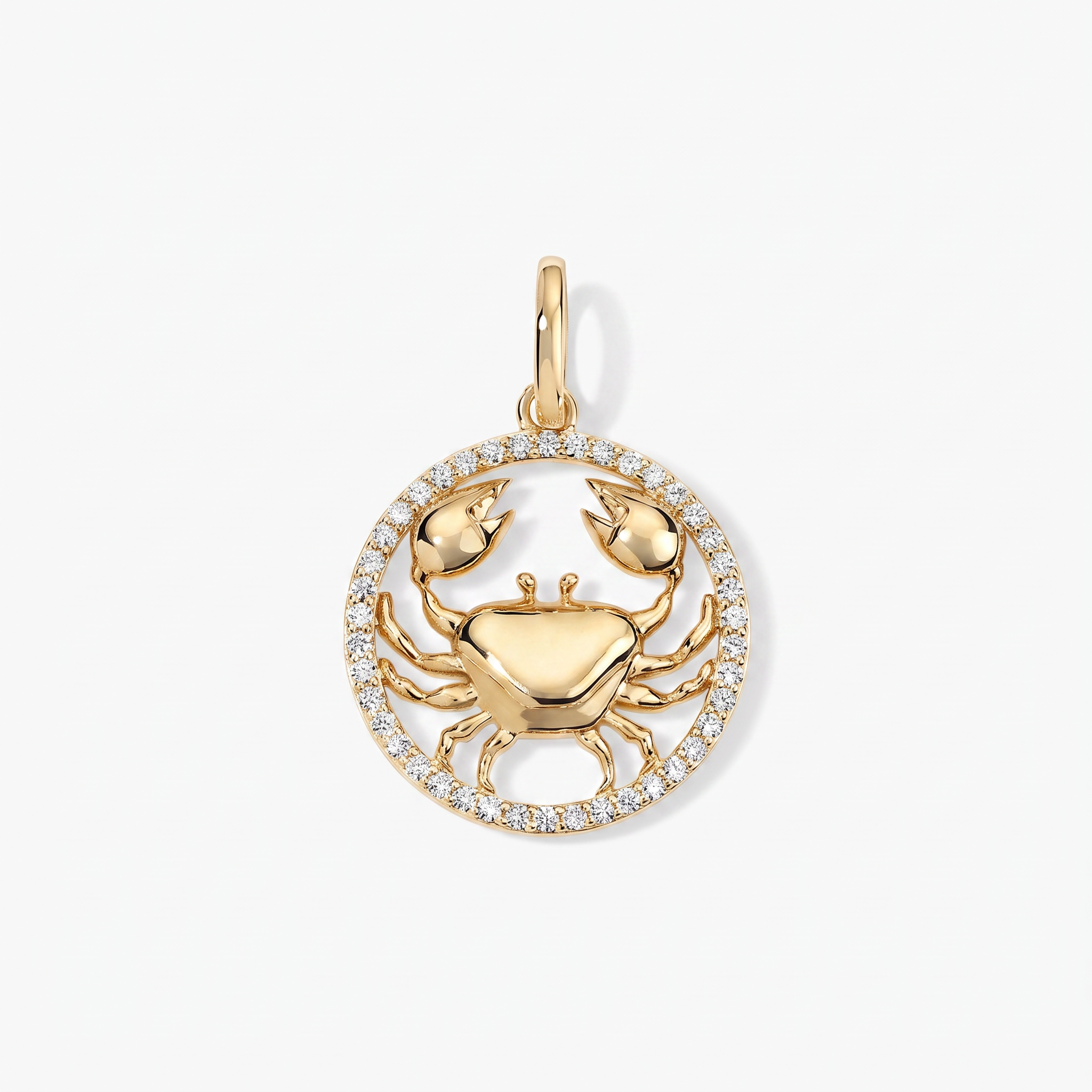 Token Zodiac Open Frame Cancer Pendant 14K Yellow Gold