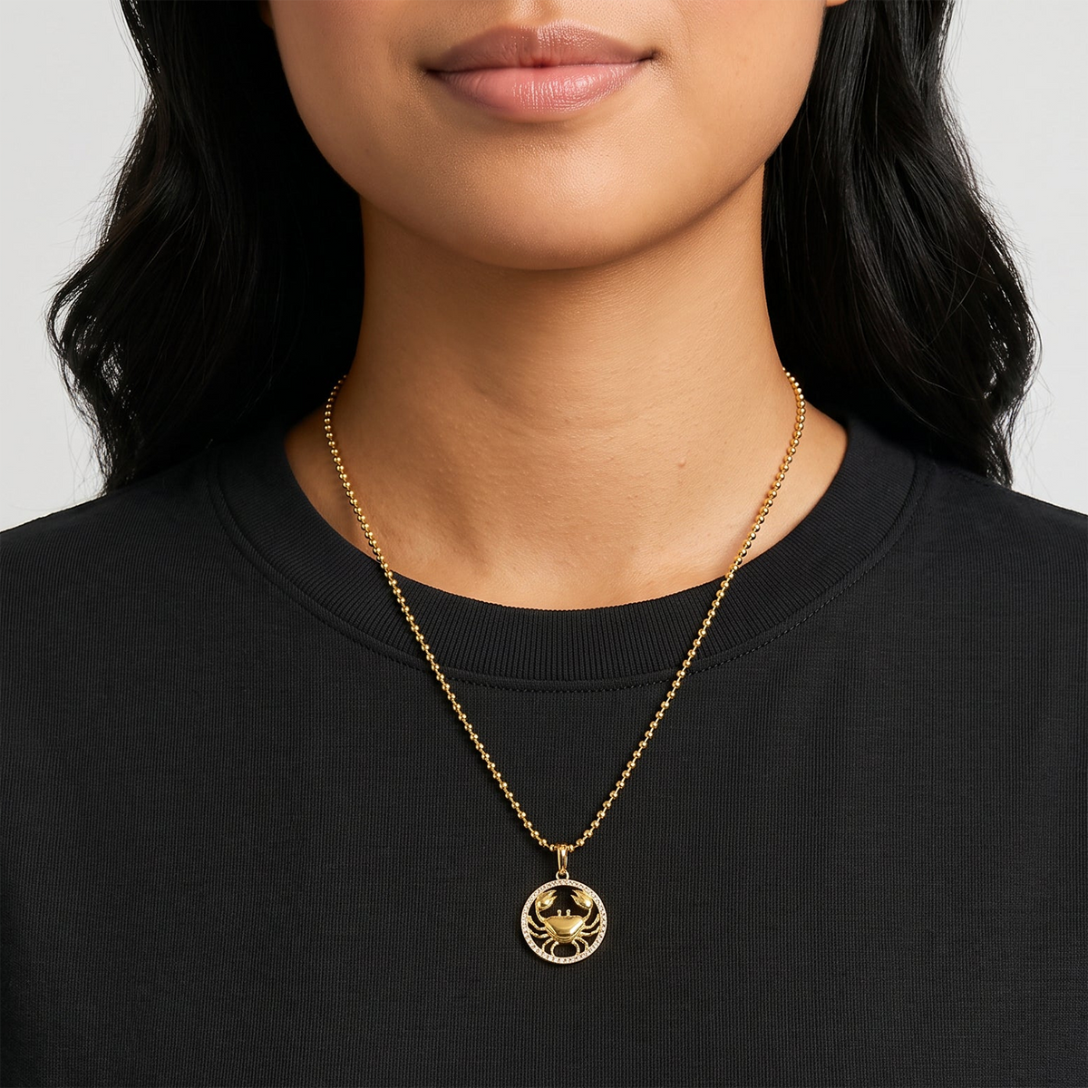 Token Zodiac Open Frame Cancer Pendant