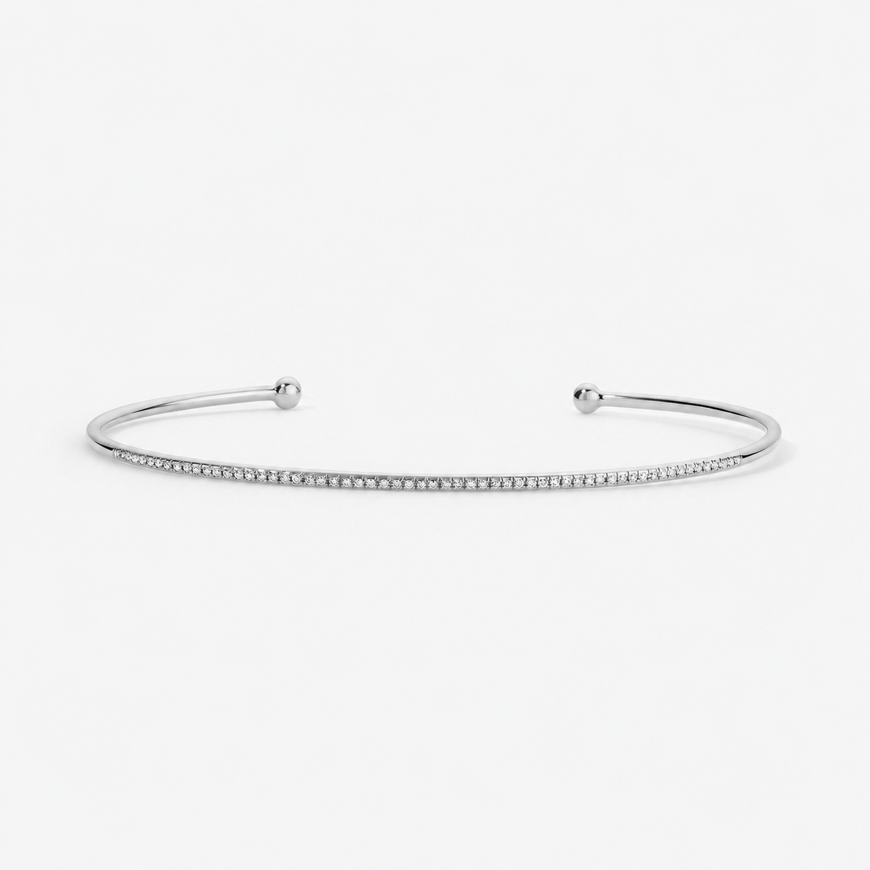 Ivy Pave Flex Cuff 14K White Gold