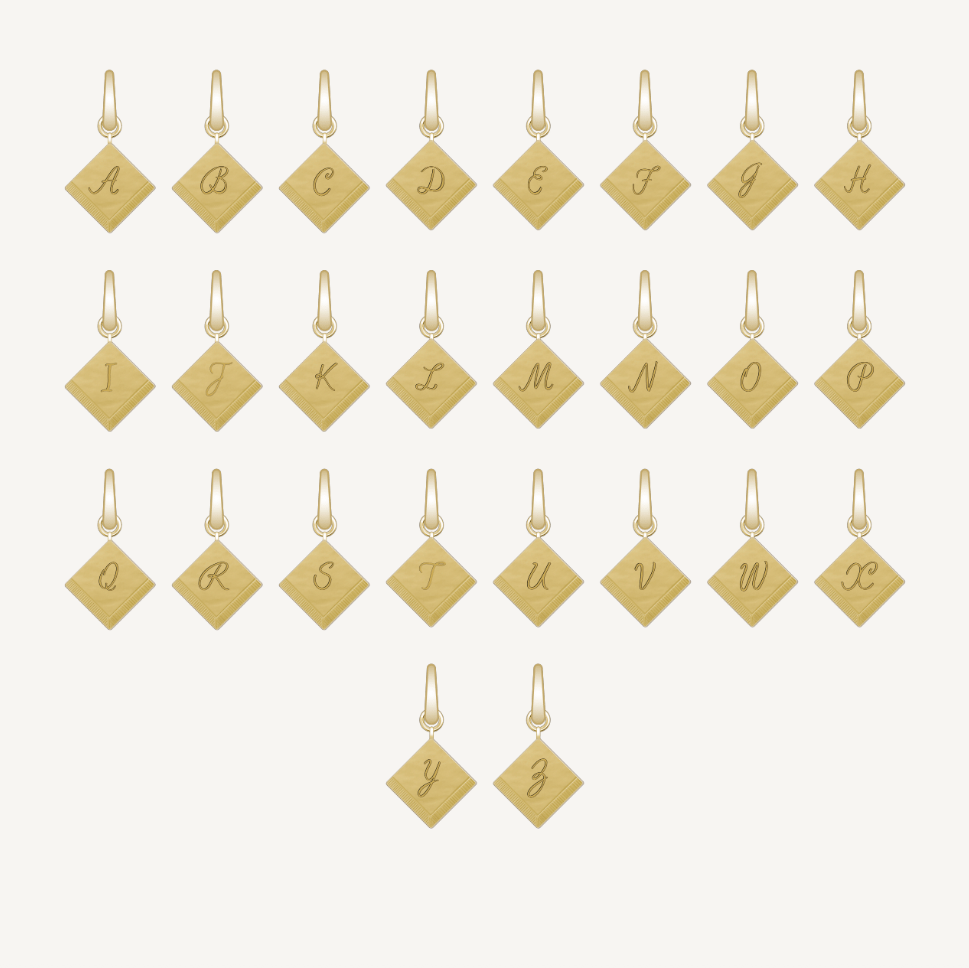 Cocktail Napkin Initial Charm