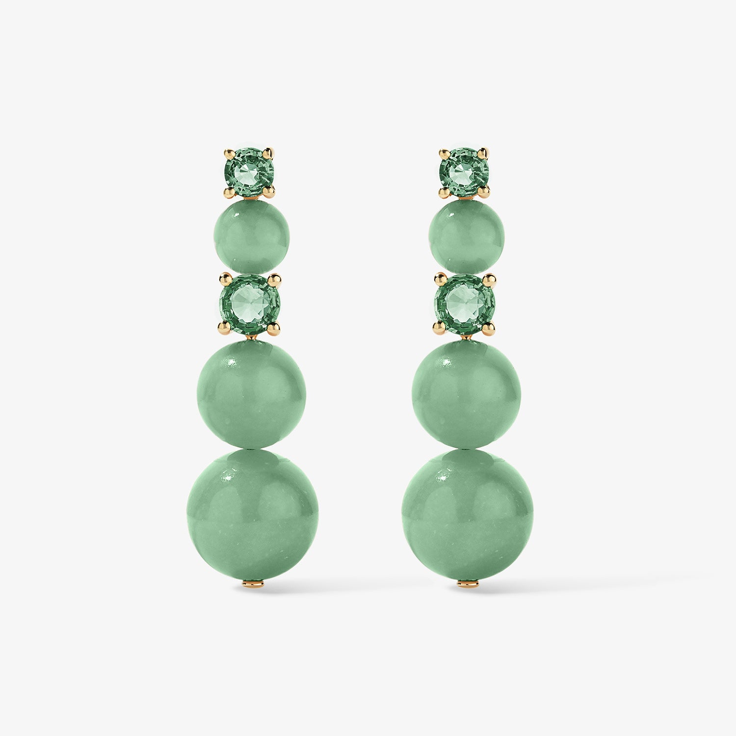Grace Green Aventurine Graduated Drop Earrings