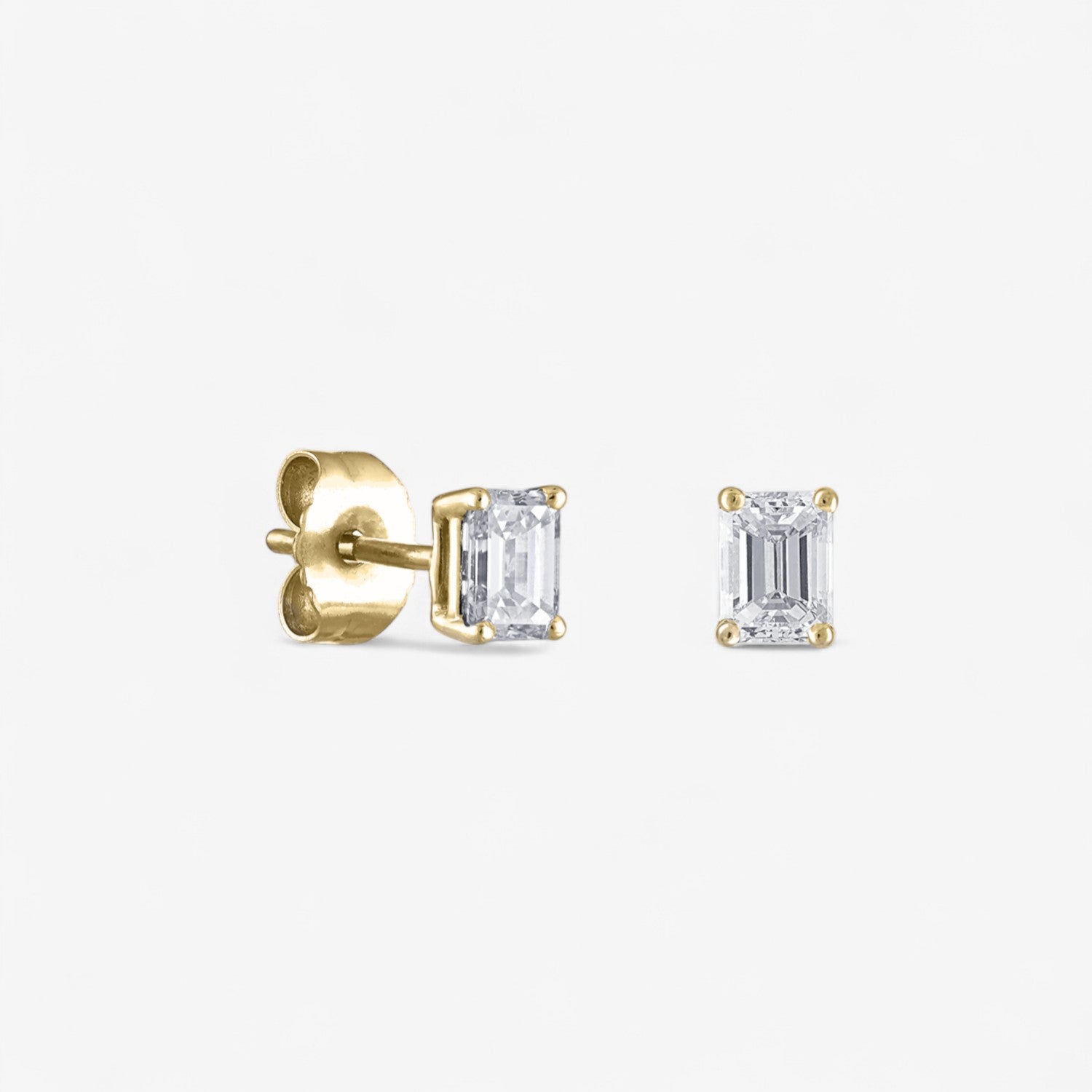 Emerald Cut Diamond Stud Earrings