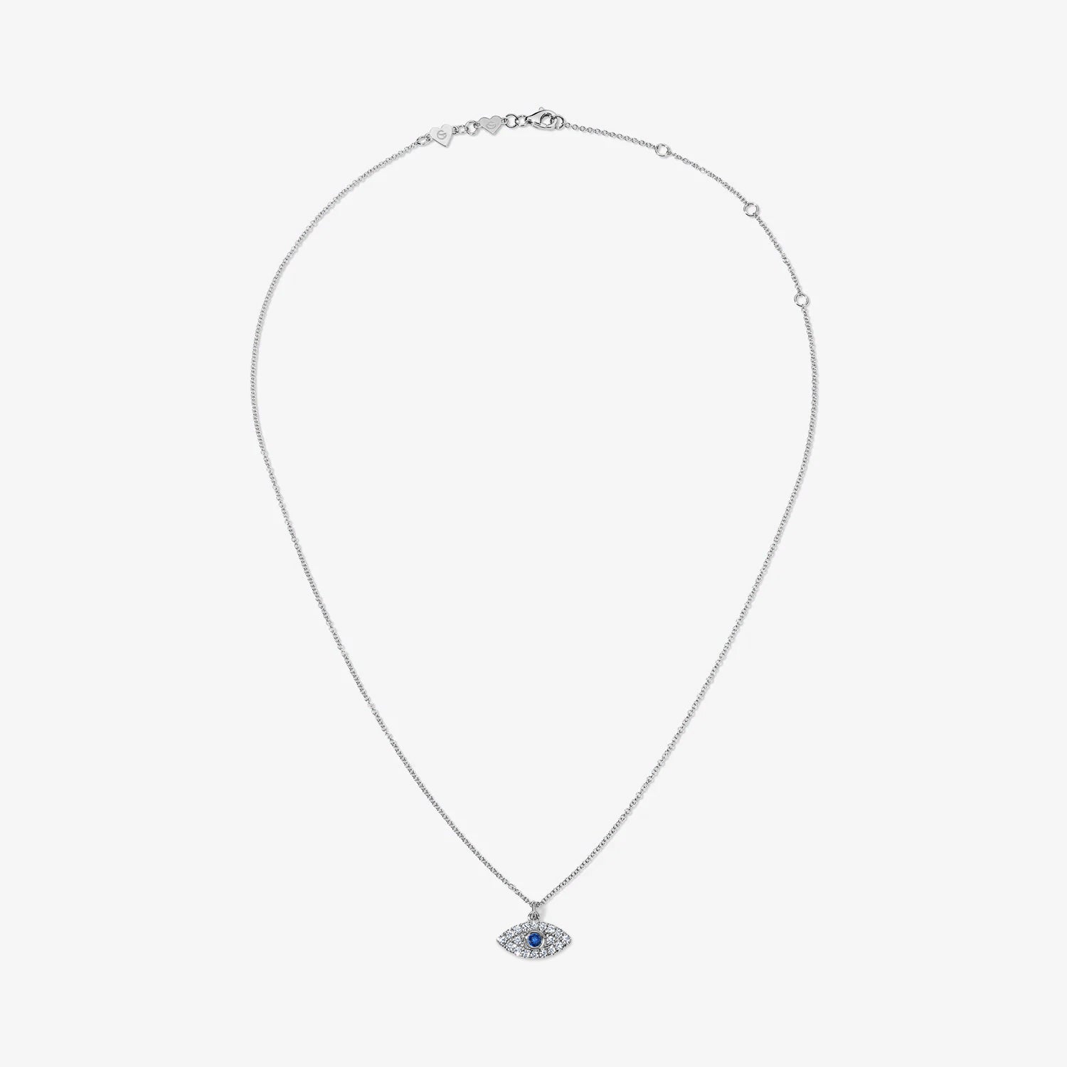 Mini Token Pave Evil Eye Necklace