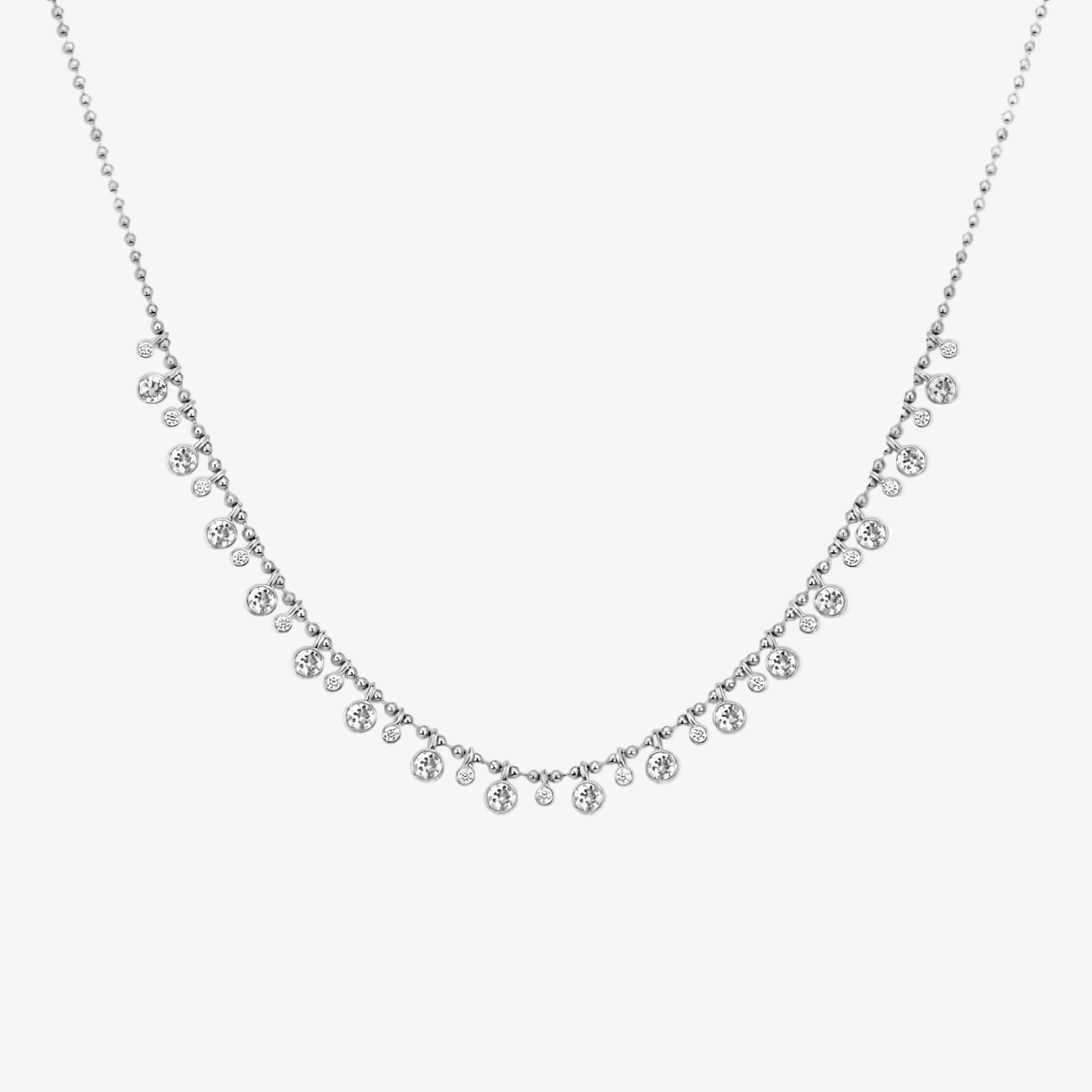 Dakota Diamond Shaker Necklace 14K White Gold
