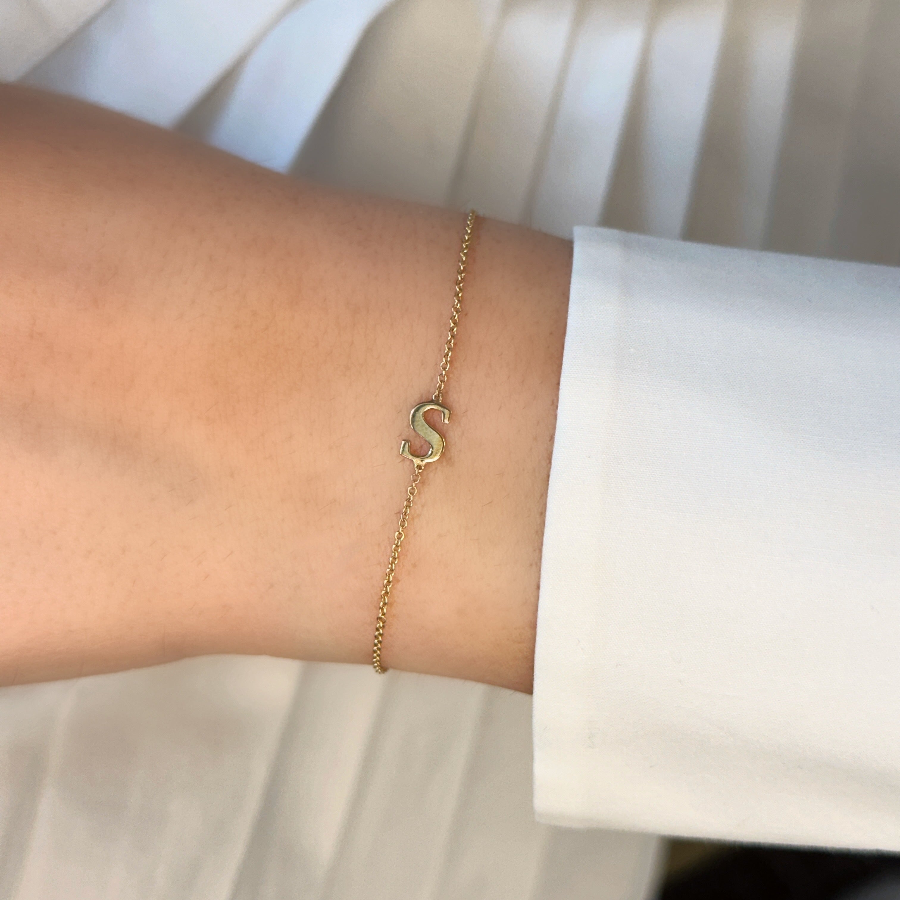 Small Gold Initial Bracelet