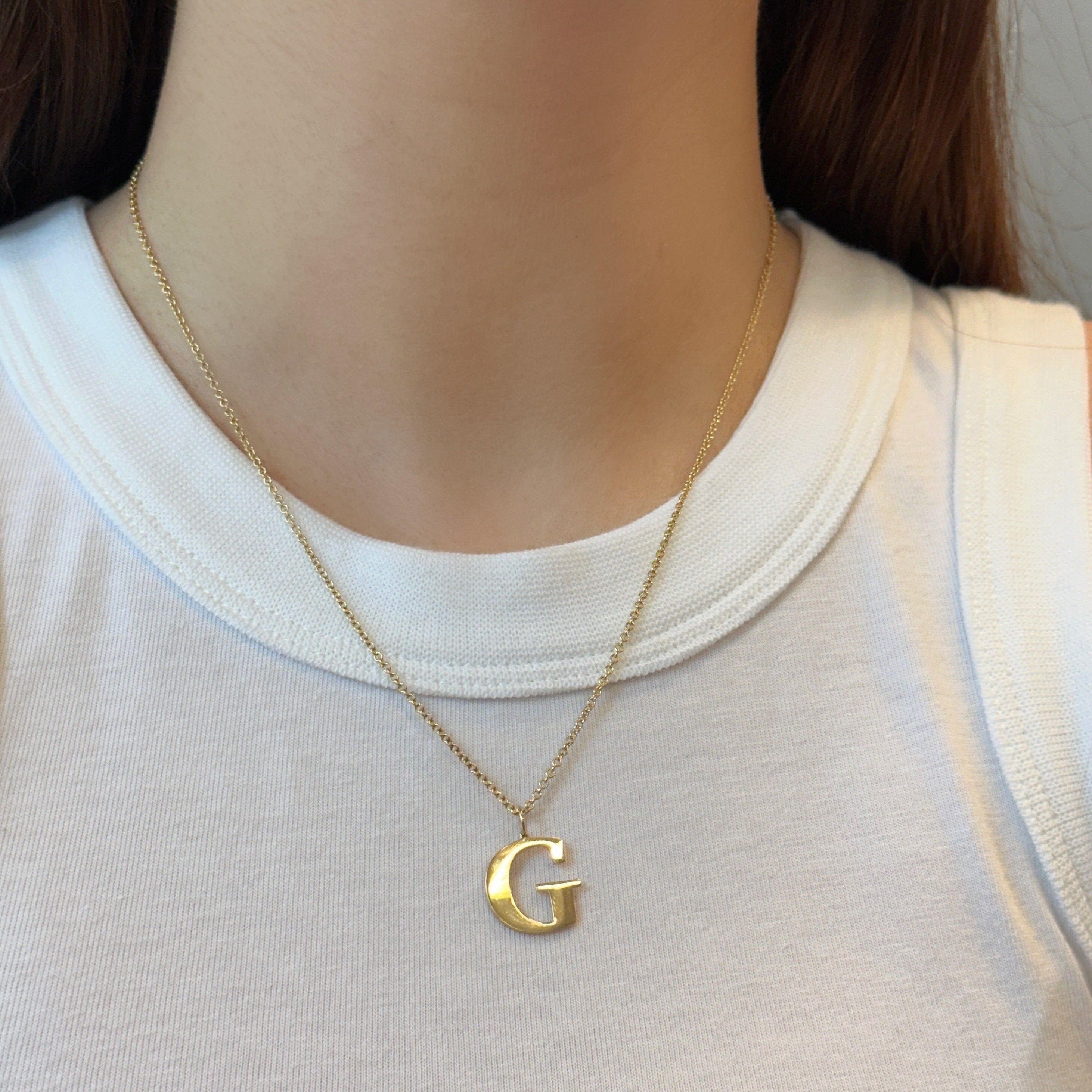 Large Gold Initial Pendant