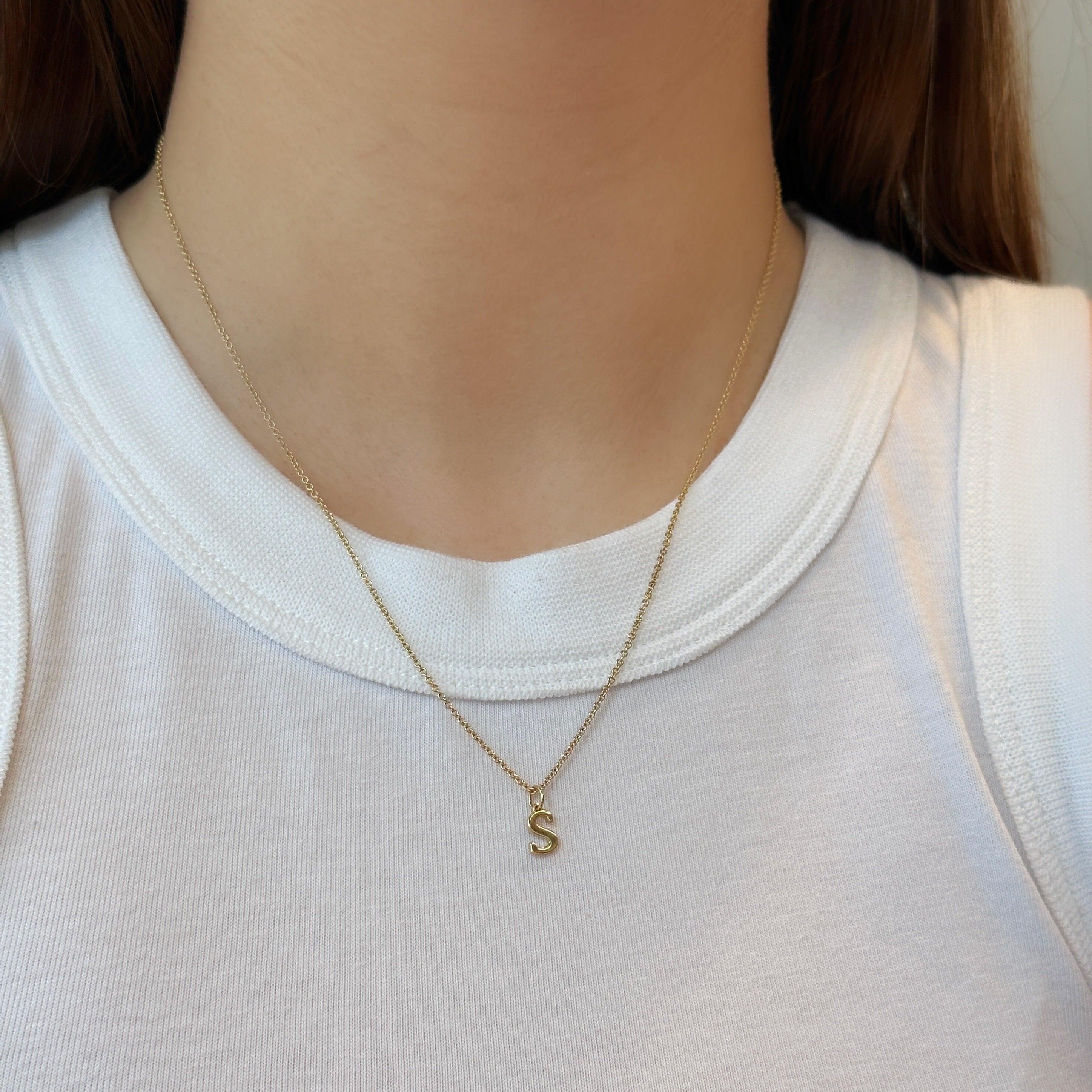 Small Gold Initial Pendant